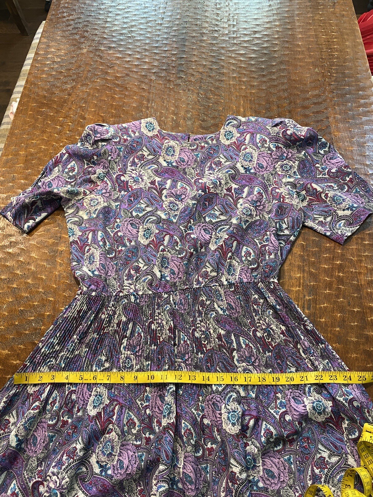 Vintage Luci Pellini Purple Floral 18 W Dress