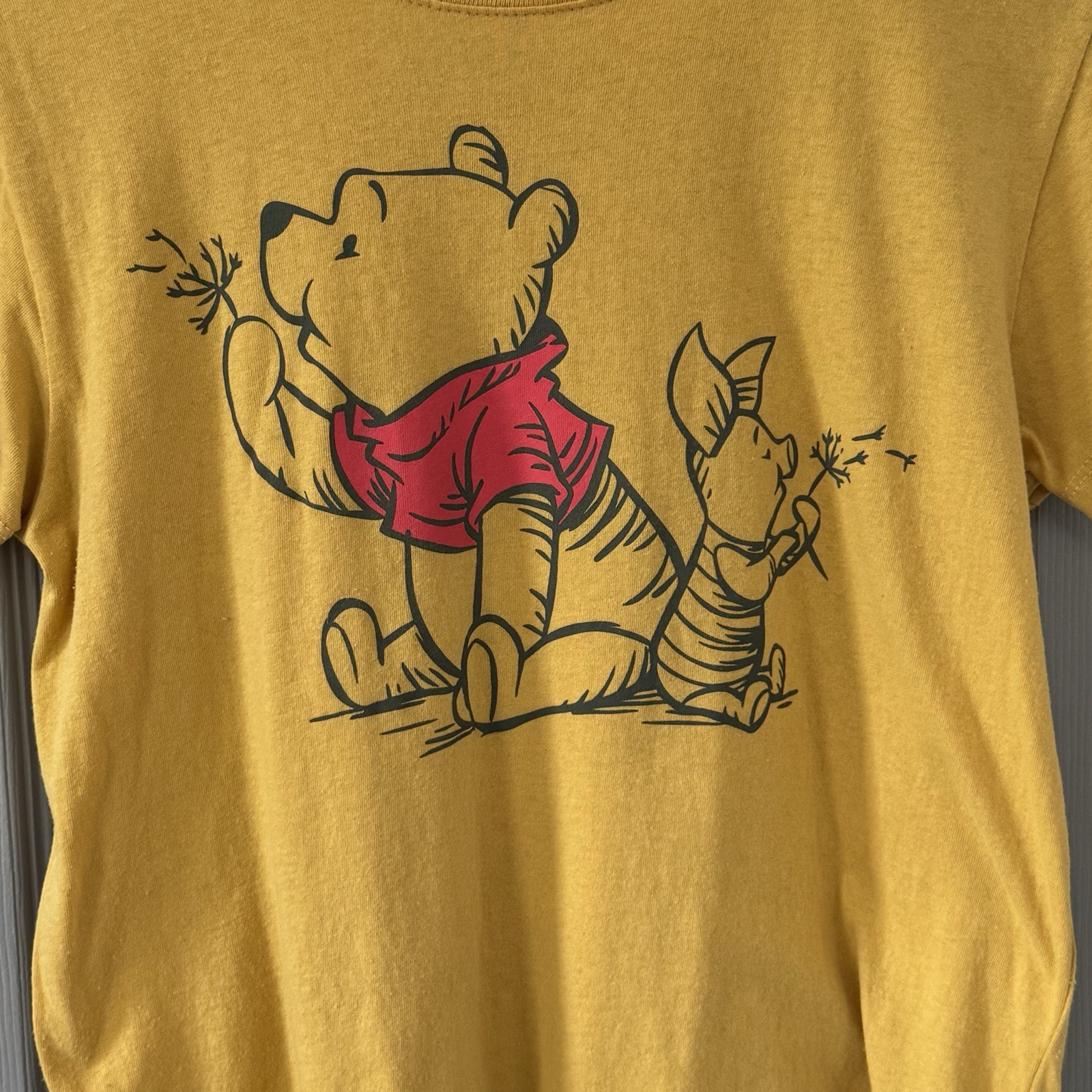 Disney Winnie The Pooh Honey Gold Pooh And Piglet Small Short Sleeve Shirt
