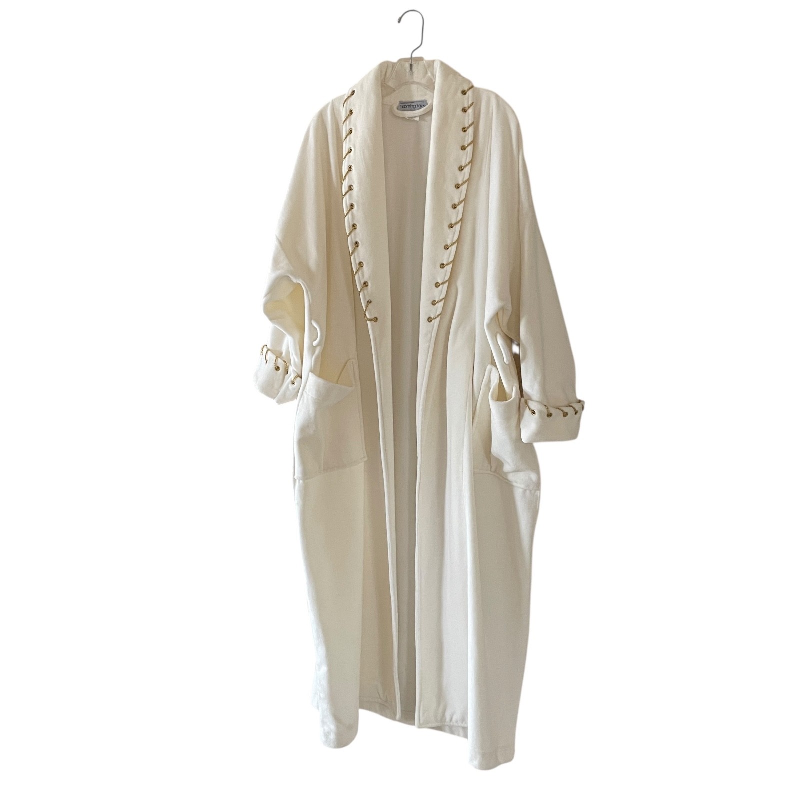 Made Exclusively For BLOOMINGDALE’S Size Medium Ivory Gold VINTAGE Long Robe USA