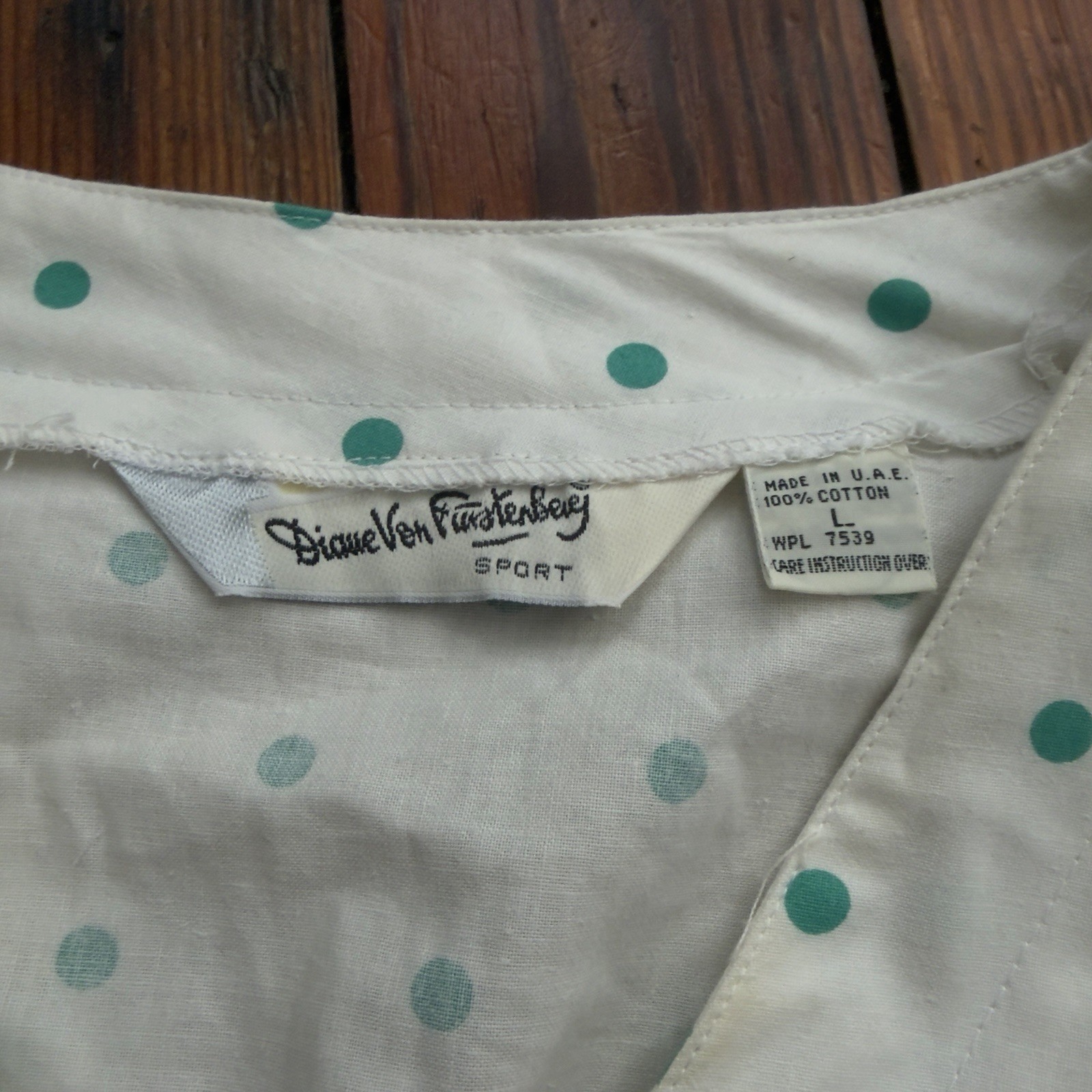 NOS Vtg 80s Diane von Furstenberg Sport Apparel Industries polka dot jumpsuit