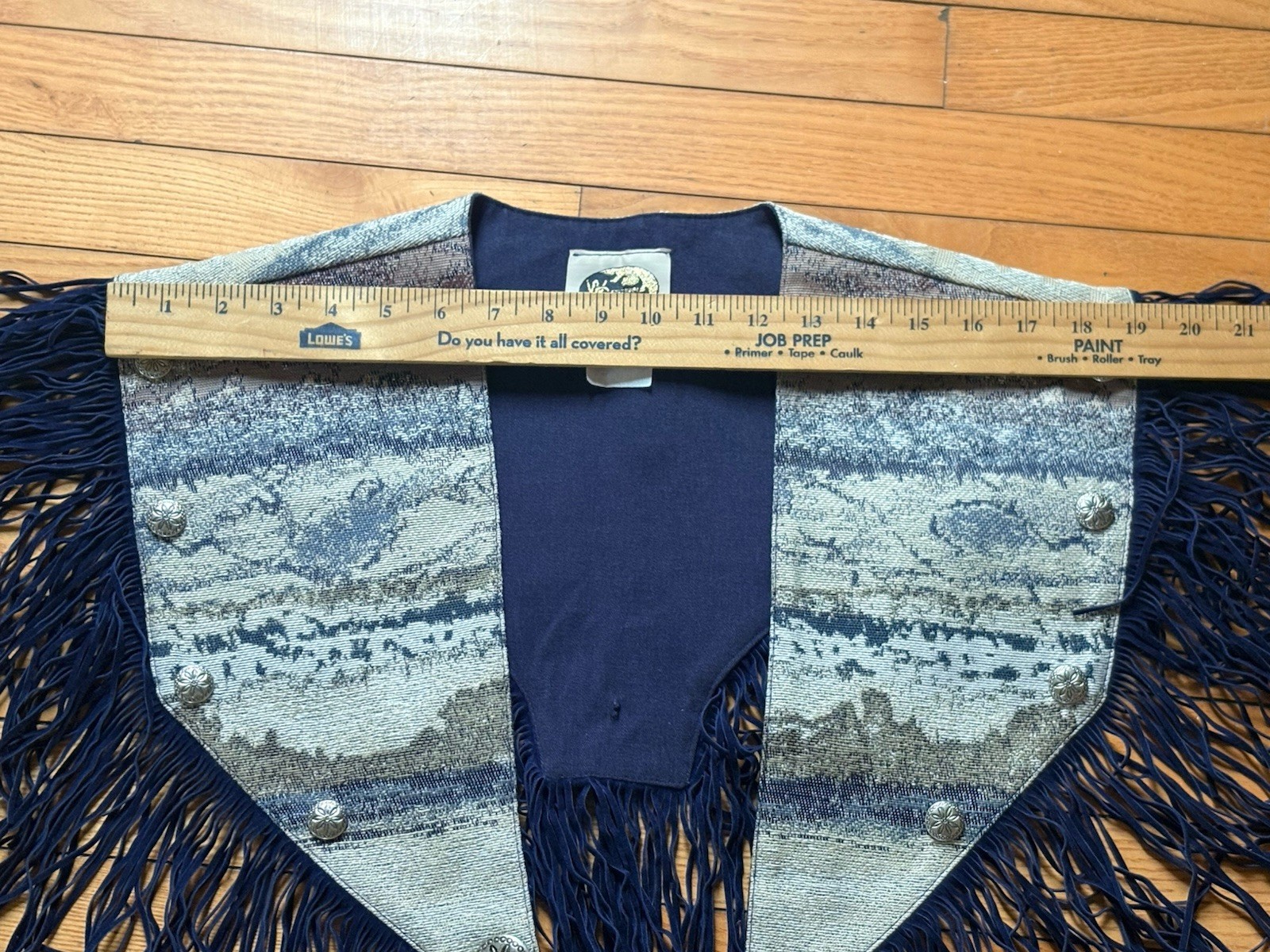 Vintage Western Collection Fringe Tapestry Shawl Size M Aztec Southwest Cowgirl