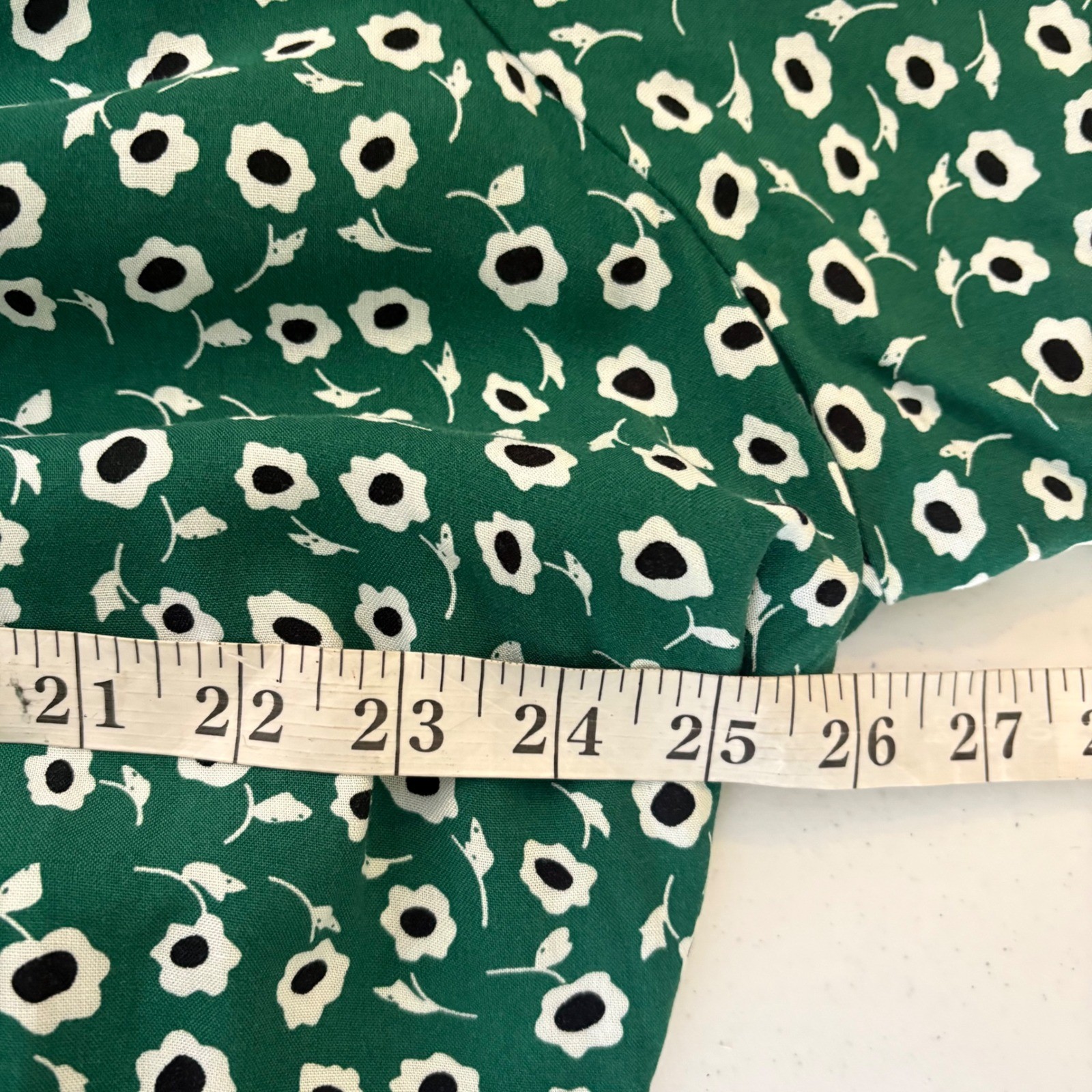 Loralette Green Floral Daisy Tiered Midi Dress Plus Size 30/32 V-Neck Boho Tie