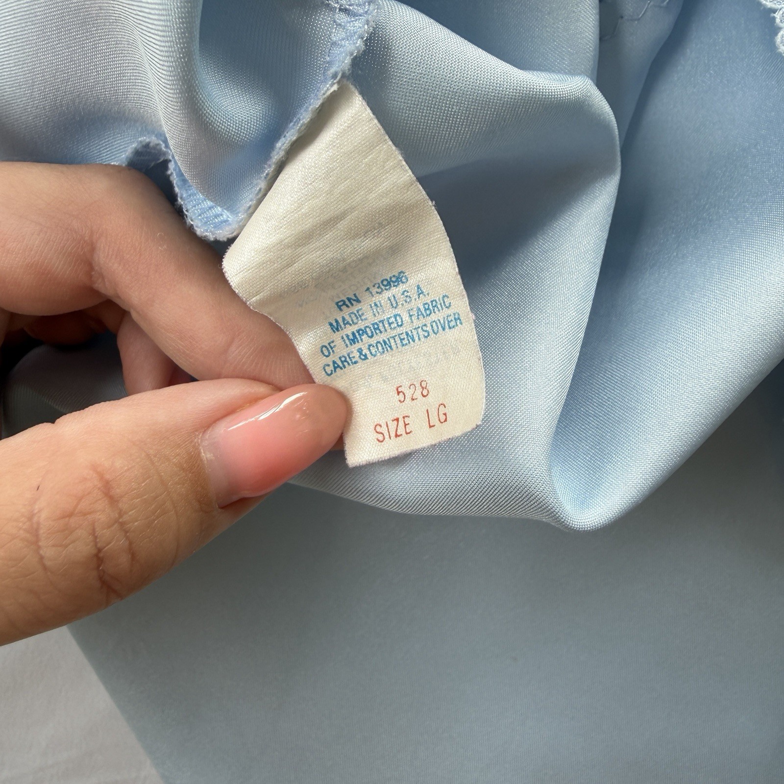 Vintage 80s Body Chic Light Blue Satin Tank Top Size L Coquette Balletcore Cami