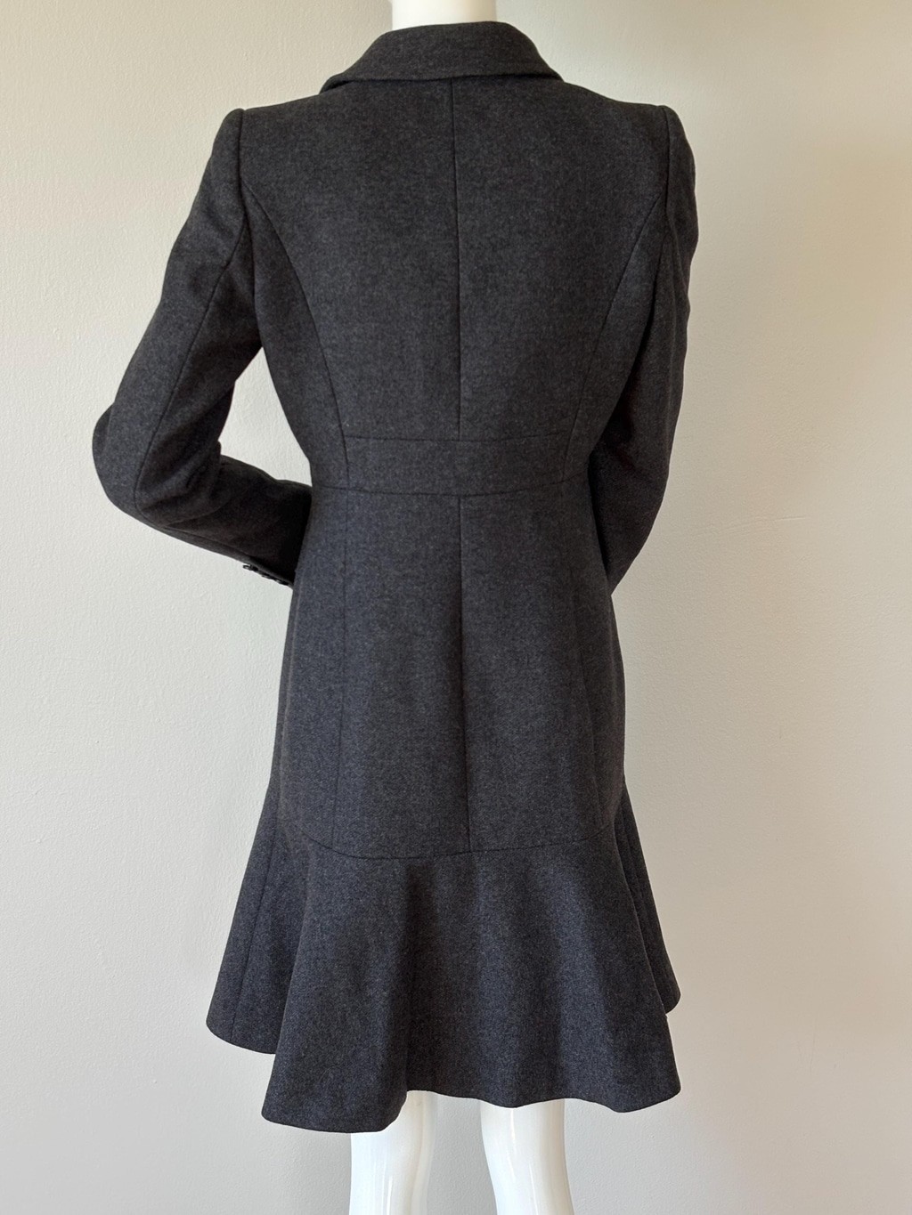 Vintage MAX&Co. Gray Wool Coat Women US 2 IT 38 Double Breasted Fit Flare Design