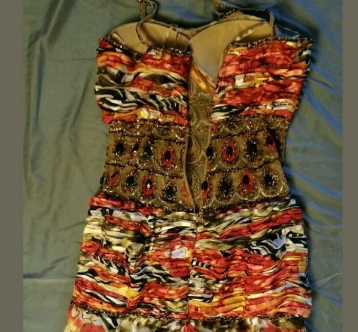 Sherry Haute couture SIZE 4 Colorful Embellished Womens Beautiful Gown dress B10