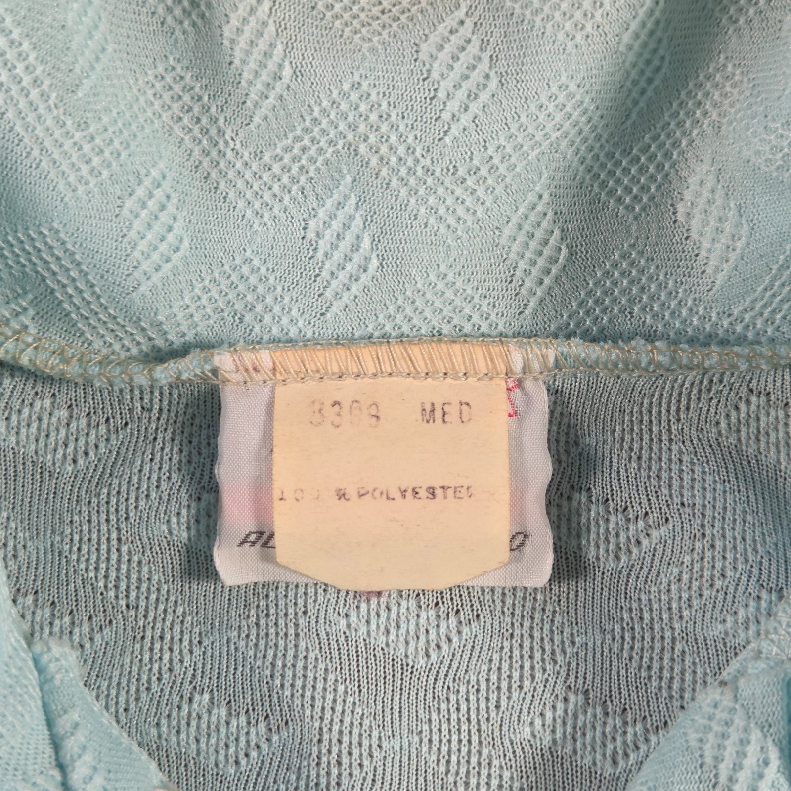 Vintage Aldens Fashions Top Womens Medium Blue Romper Pleated Long Sleeve