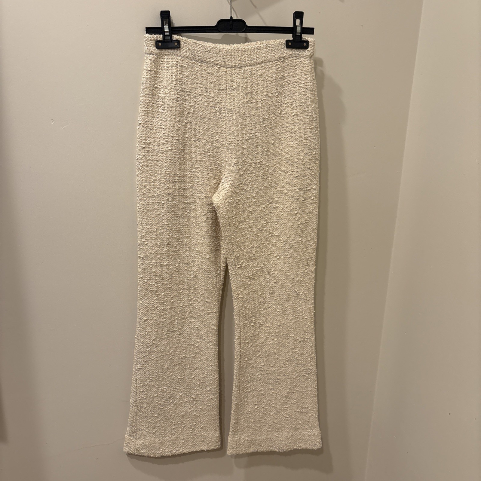 ST. JOHN ivory/ecru beige boucle straight leg pants Size S AS IS
