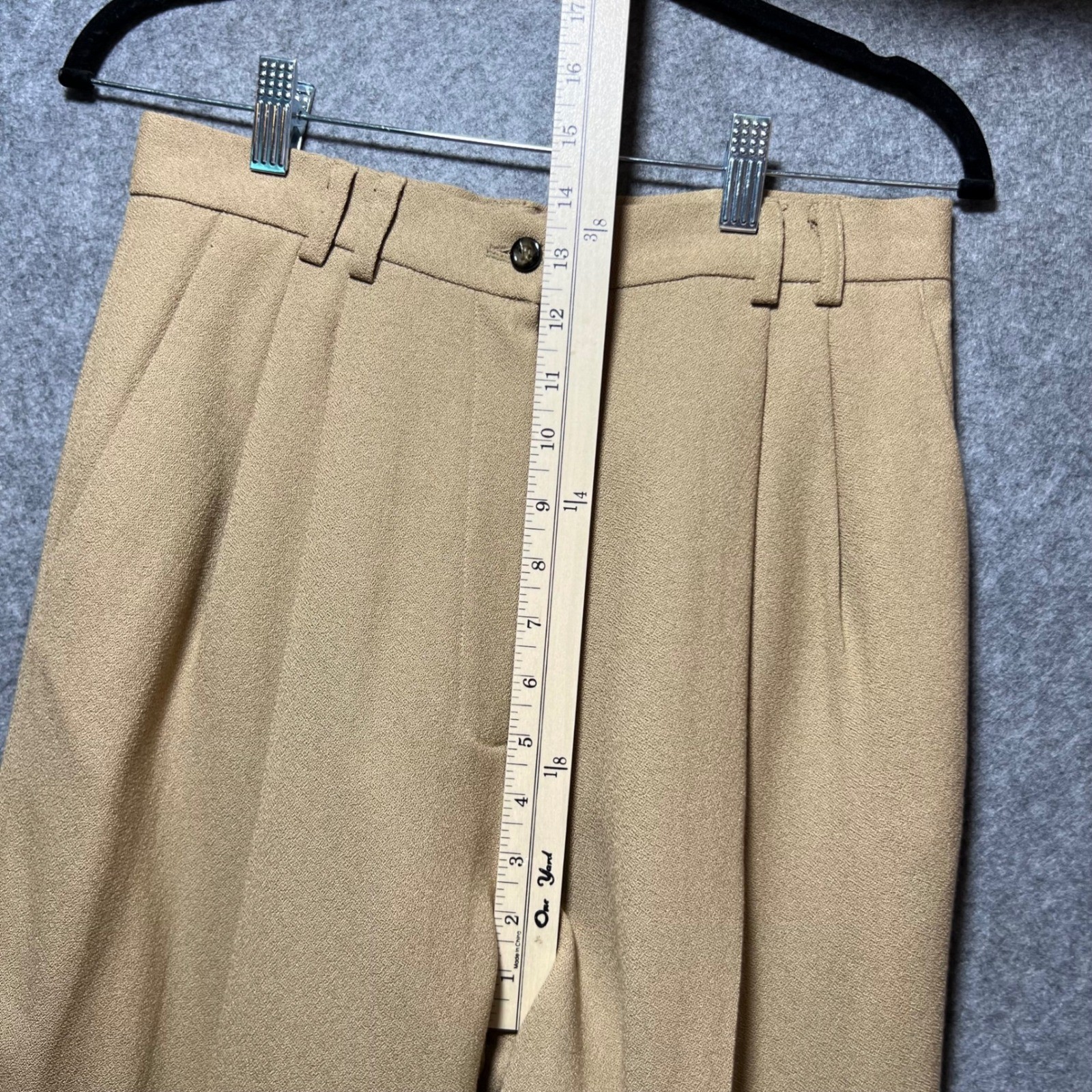Vintage 90s 3 Piece Suit Set 9/10 Camel Tan Wool Blend Blazer Pant Skirt Lined