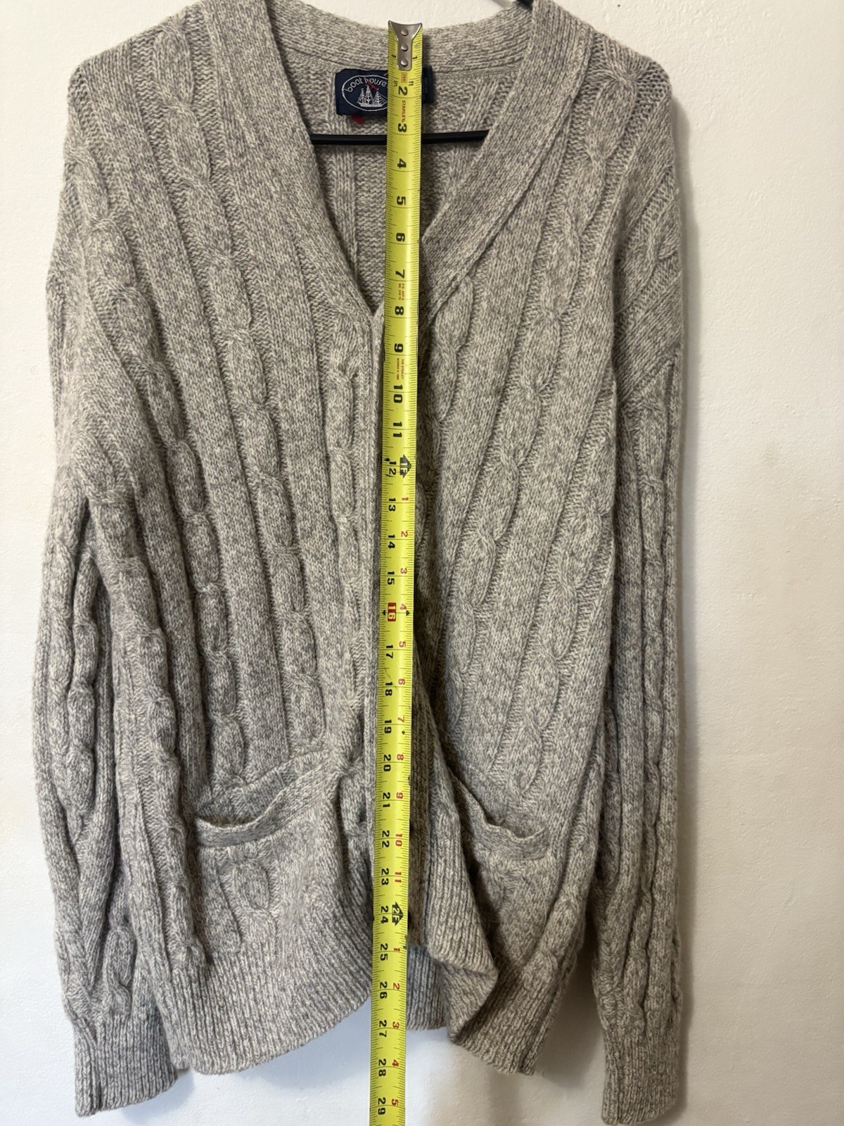 Vintage Boat House Row GRAY Chunky Knit Button Up Sweater Size XL