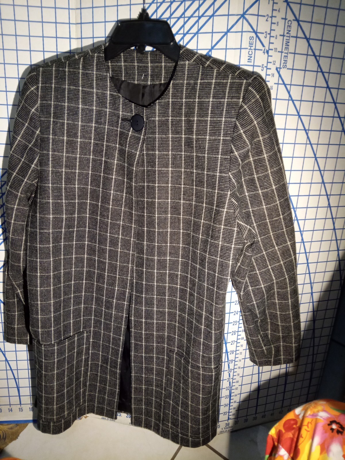 Century Boston Wool Dress Size 10 Workers Union Made In USA Plaid Bk N White