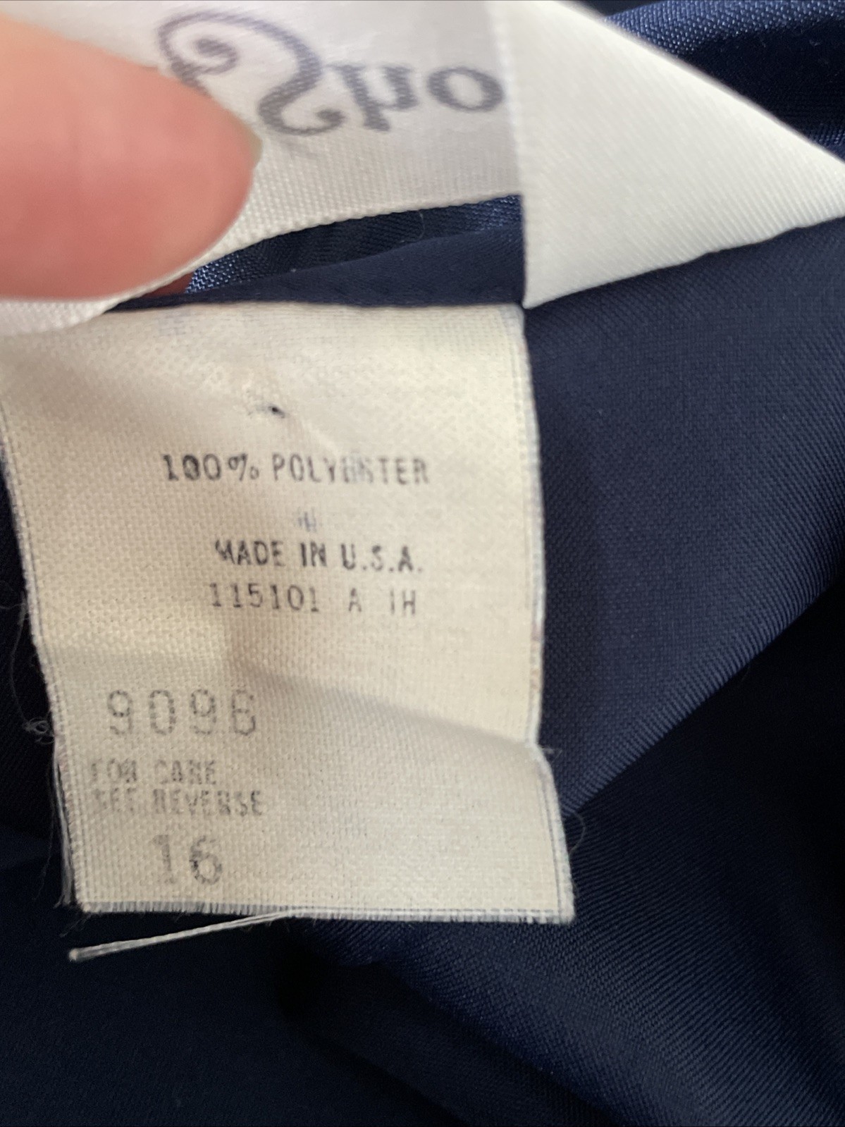 Vtg 60s Ship ’n Shore Navy Blouse Size 16 Detachable Ruffle Bow Tie Button Up