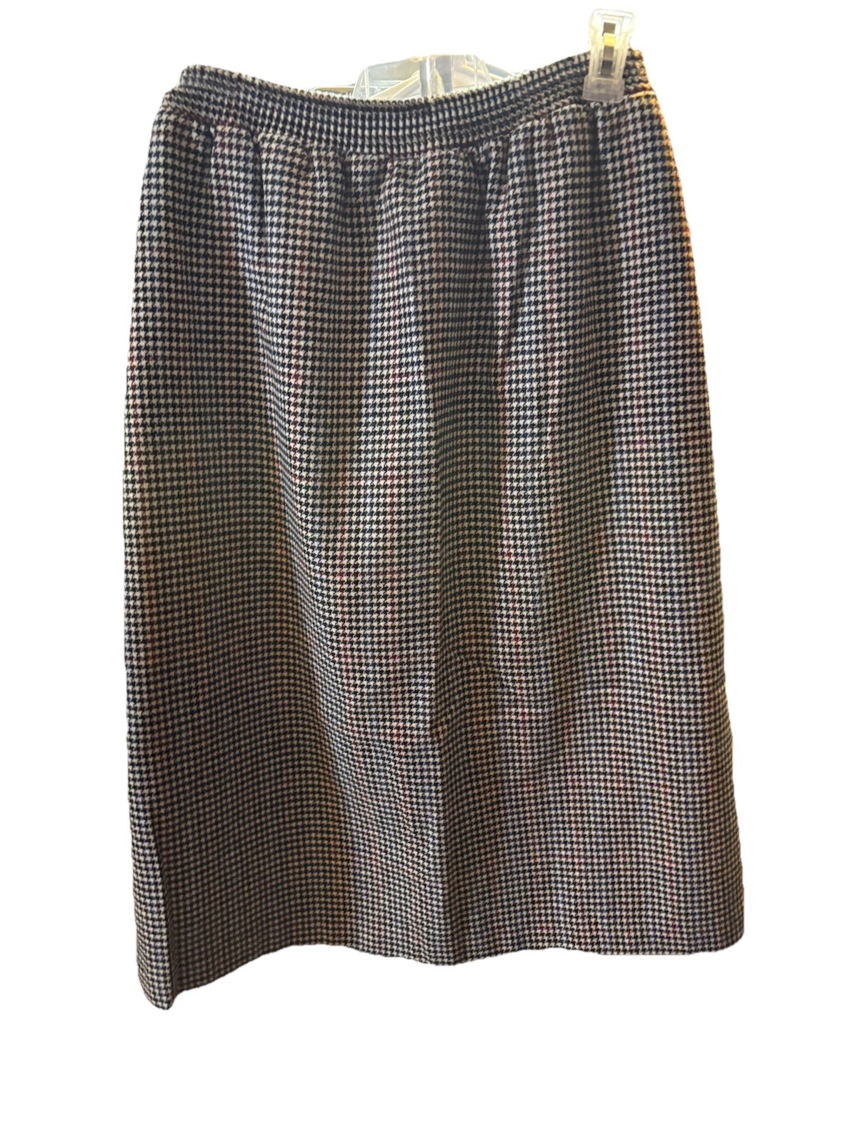 Vintage Summit sportswear Houndstooth wool Midi Skirt Size 10 Made In Greece