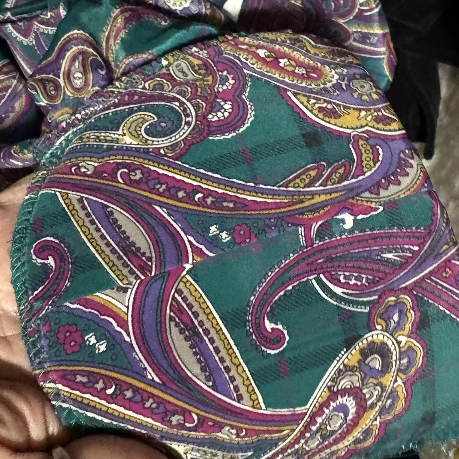 Alfred Dunner Blouse Sz 14 Blouse Bow Neck Long Sleeve Paisley 1980s Vintage