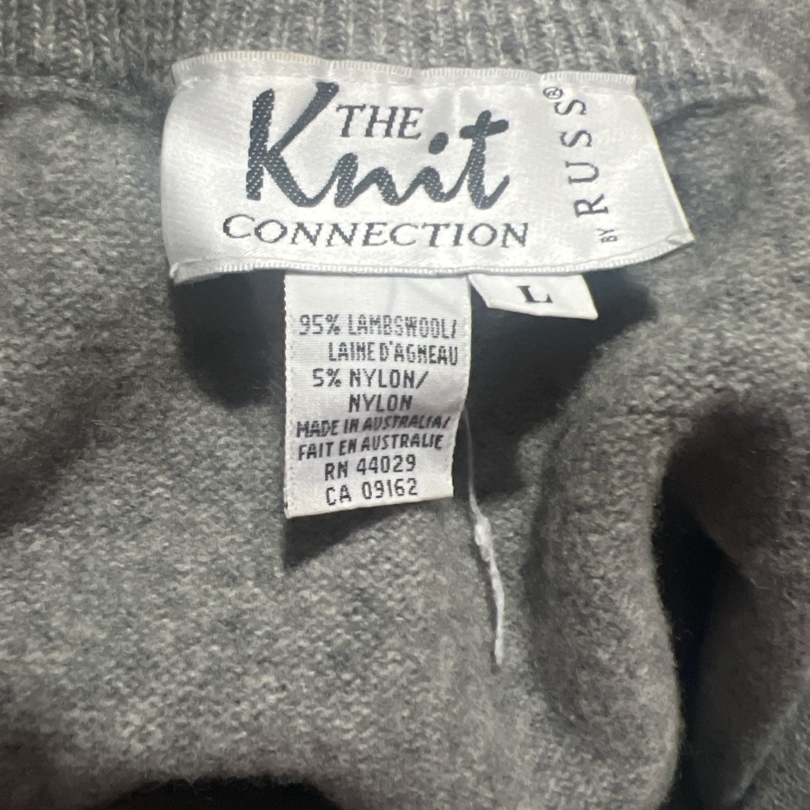 VINTAGE THE KNIT CONNECTION LAMBSWOOL GRAY HEATHER SKIRT SZ LG