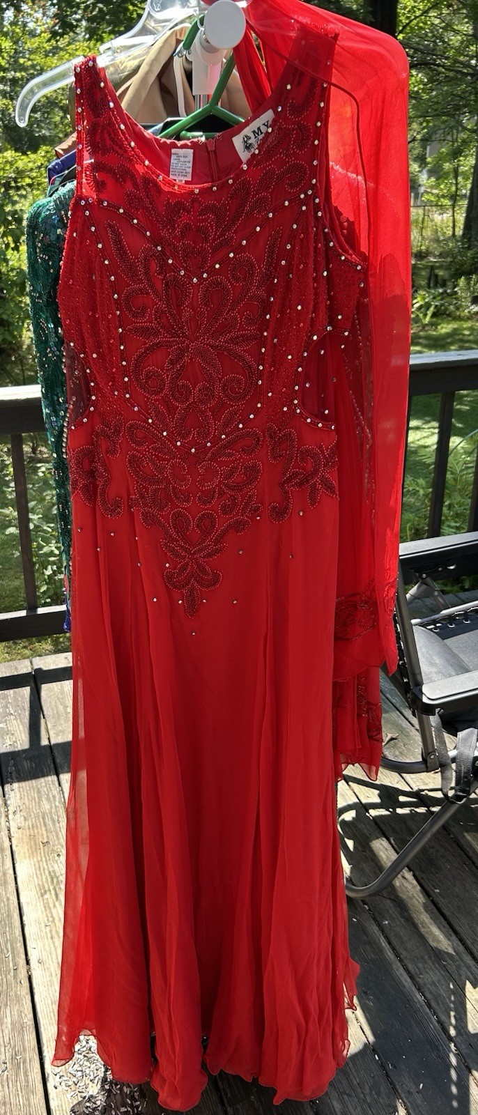 Vintage Red My Fashion dress Gown With Sequins And Beads Women’s 16