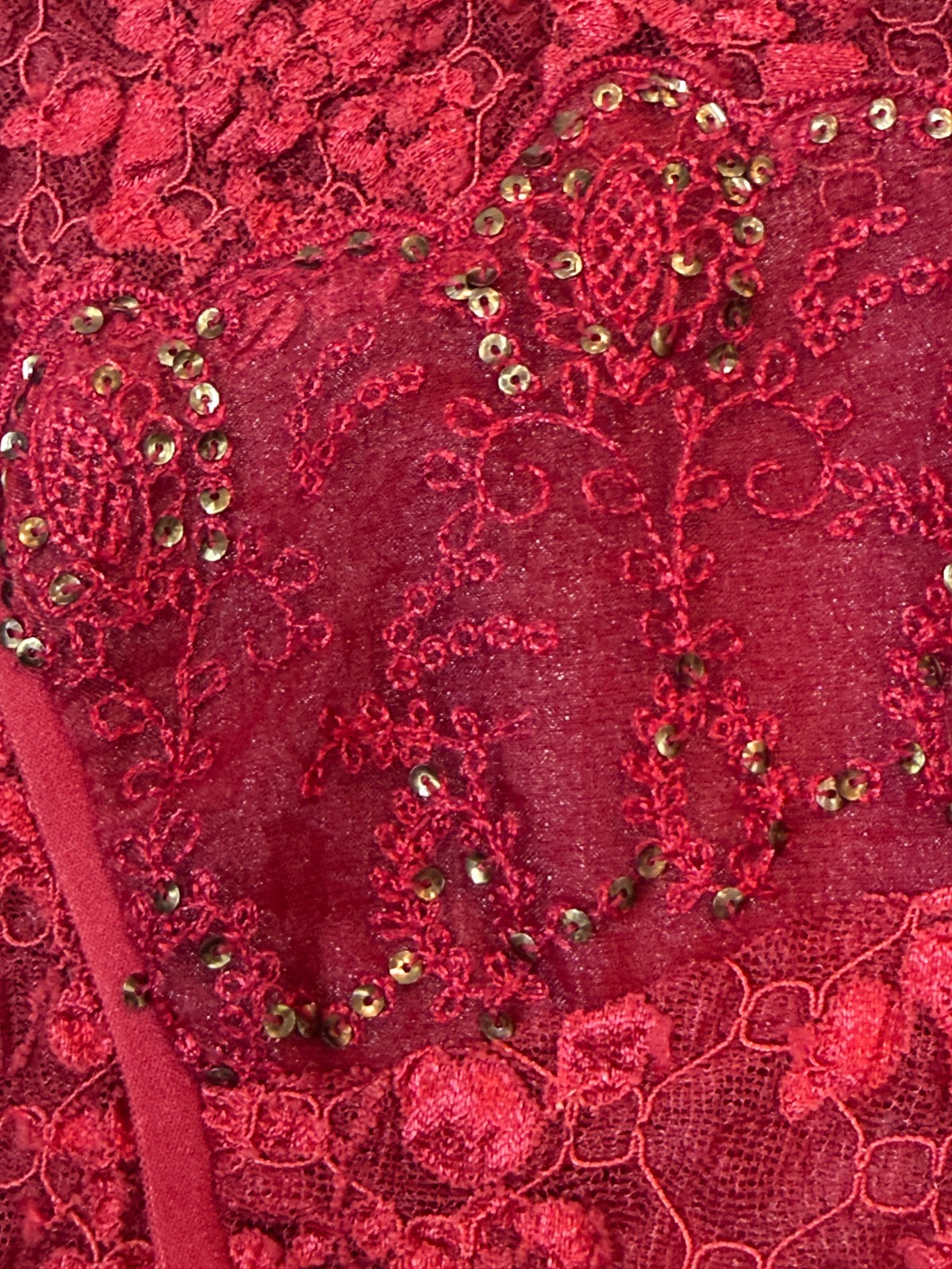 Vintage Ann Ferriday Red Corset Top Blouse Lace Beaded Rare Romantic Y2K Small