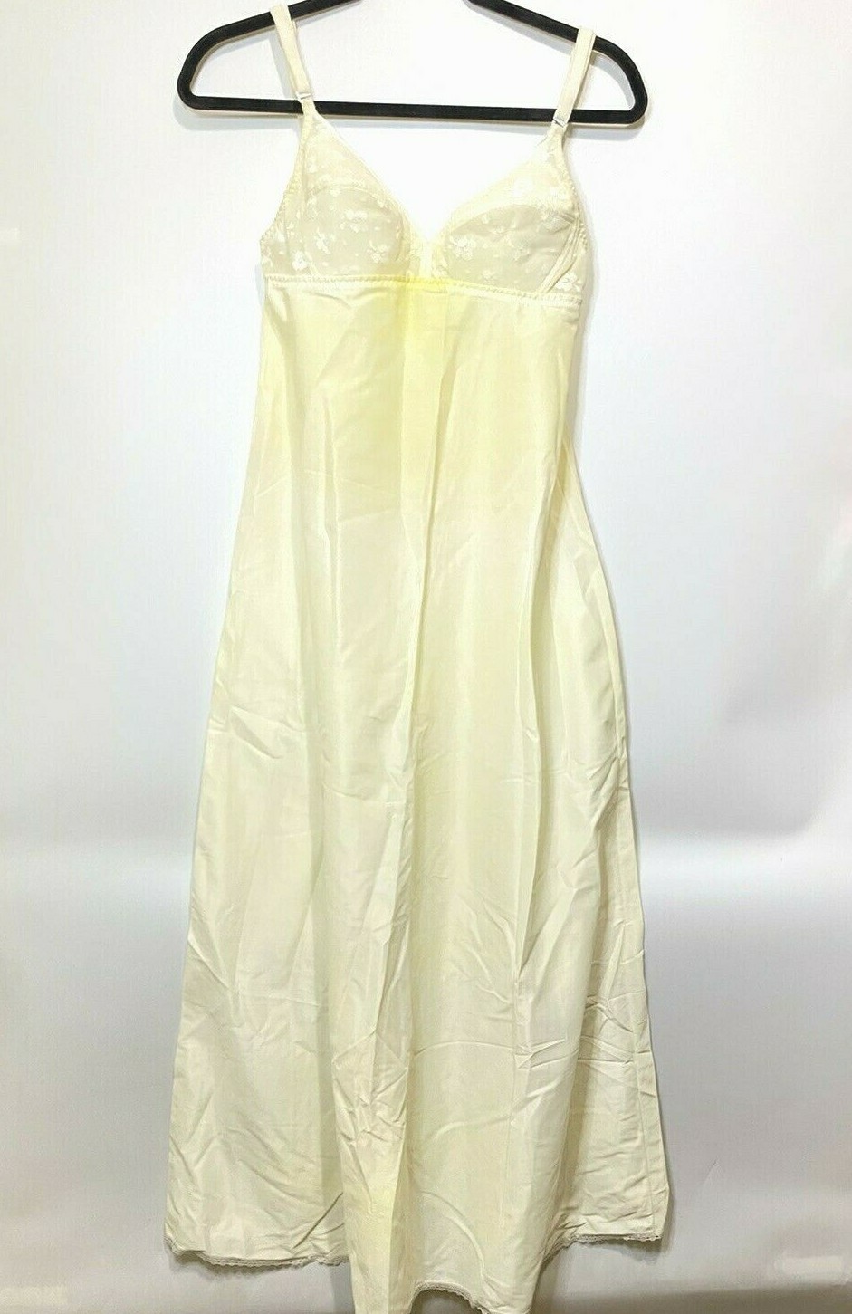Vtg St Michael Nylon Spandex Full Lace Lingerie Dress Slip 34″ B UK Sissy Shape