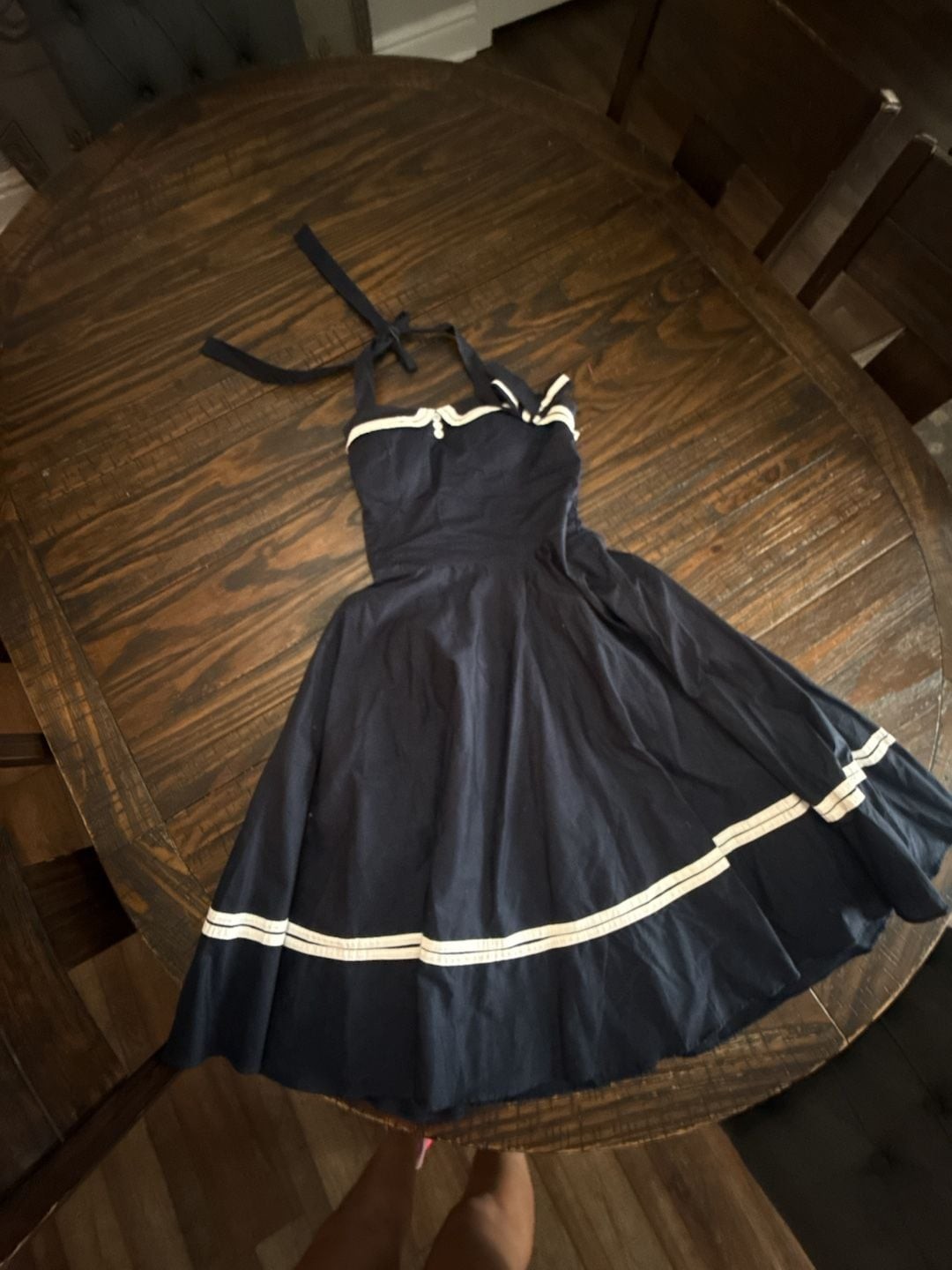 1950s Vintage Style Halter Sailor Swing Dress
