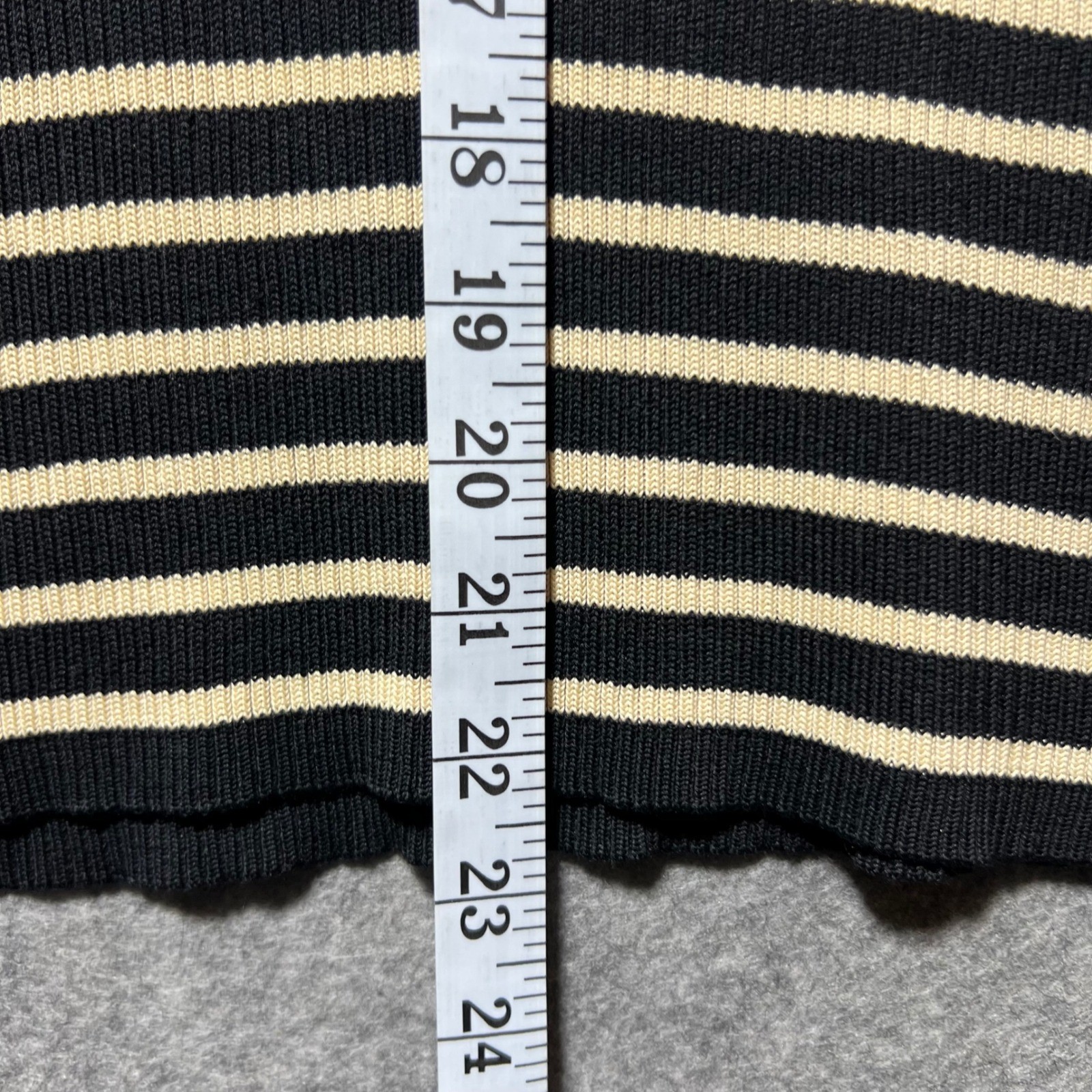 Silk Wool Striped Mock Neck Ribbed Knit Top 90s Vintage Fitted Preview M StretcH