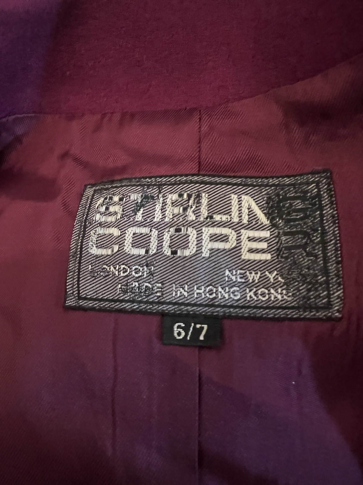 Vintage 80s Skirt Suit Stirling Cooper Size 6/7 Small 100% Wool Cranberry Red