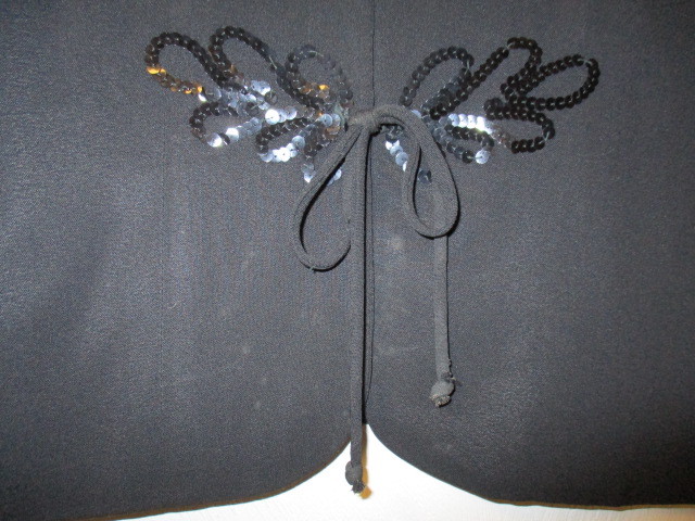 VINTAGE 1940’s Black Blouse/Jacket with Sequins Size 6