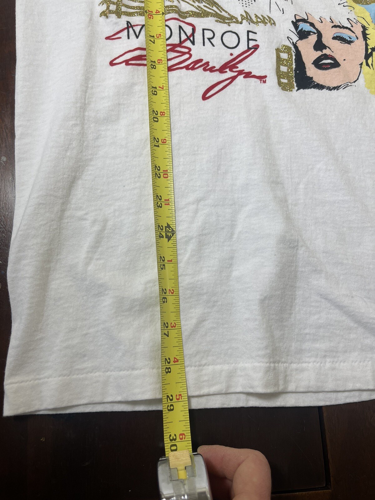 VTG Y2K US Large Diamond Dust Marilyn Monroe White Graphic T-Shirt 90’s Grunge