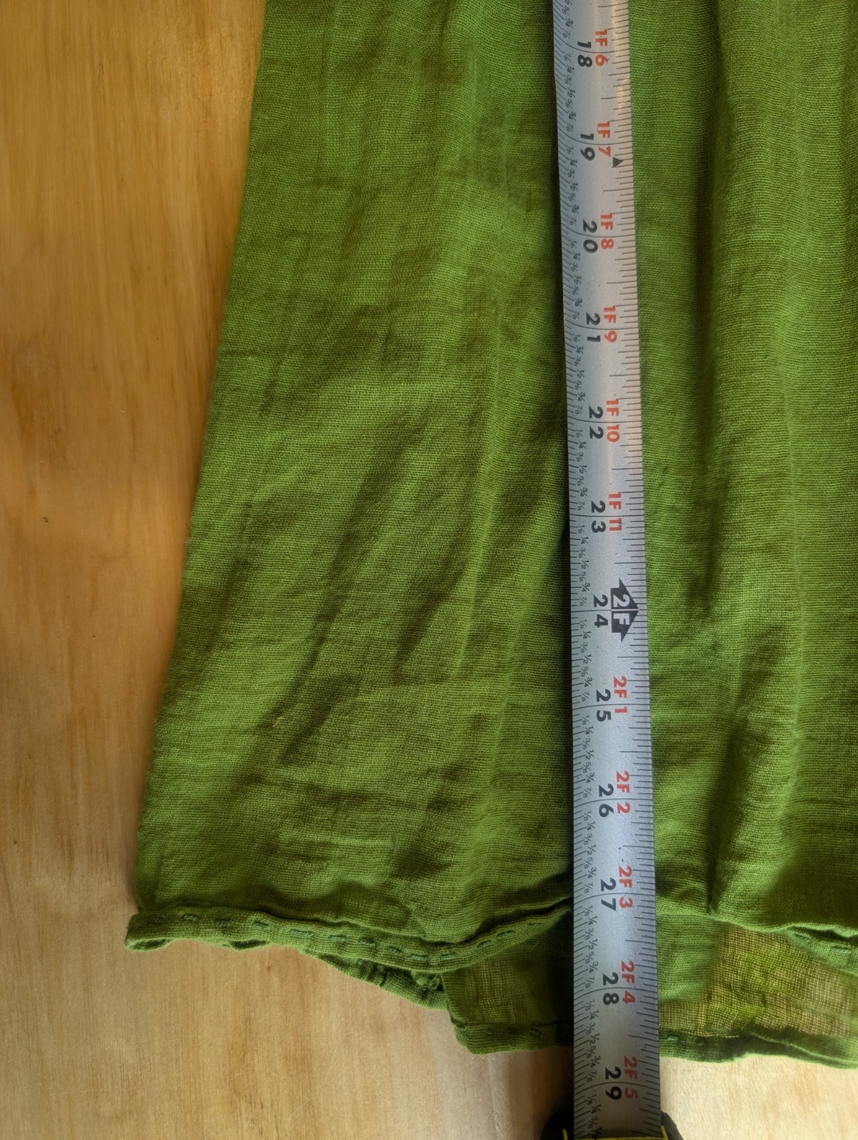 Vtg 70s Mexican Embroidered Cotton Gauze Tunic Blouse Boho Peasant Green Huipil