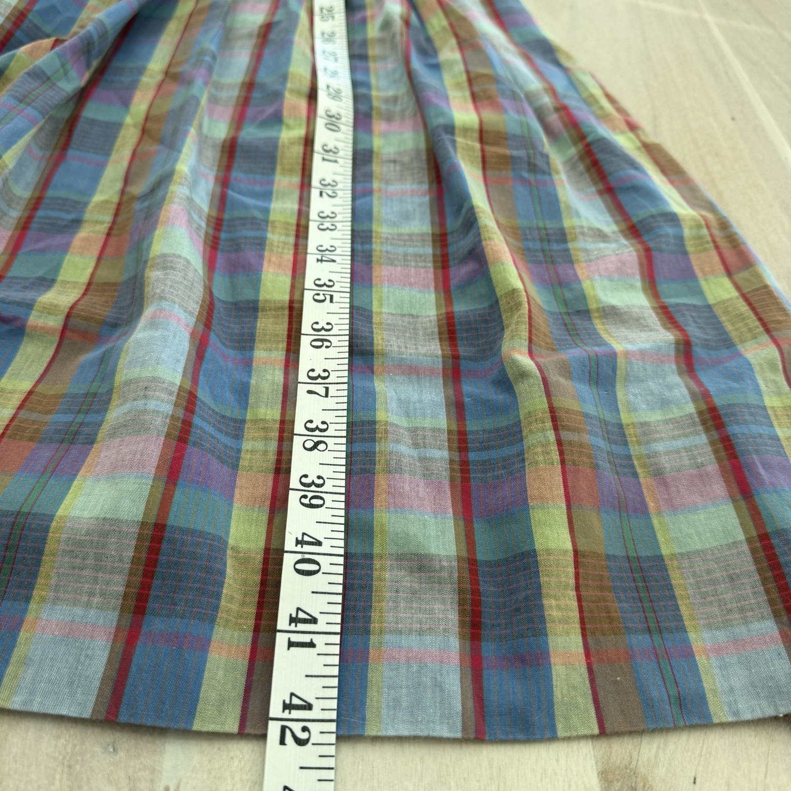 Vintage Katherine Conover Plaid Button Front Prairie Dress Long Sleeve Size 4