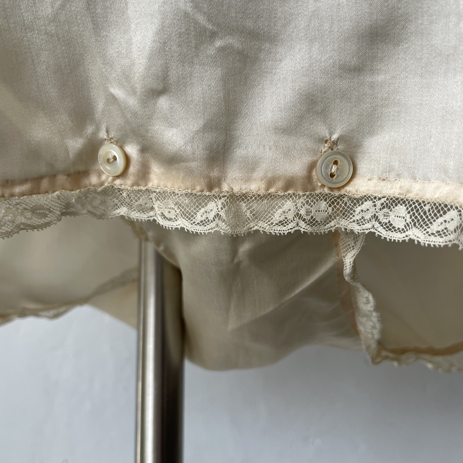 Antique VOLUP 1920s – 1930s Silk Step In Button Up Crotch Teddy Dress Slip XXL