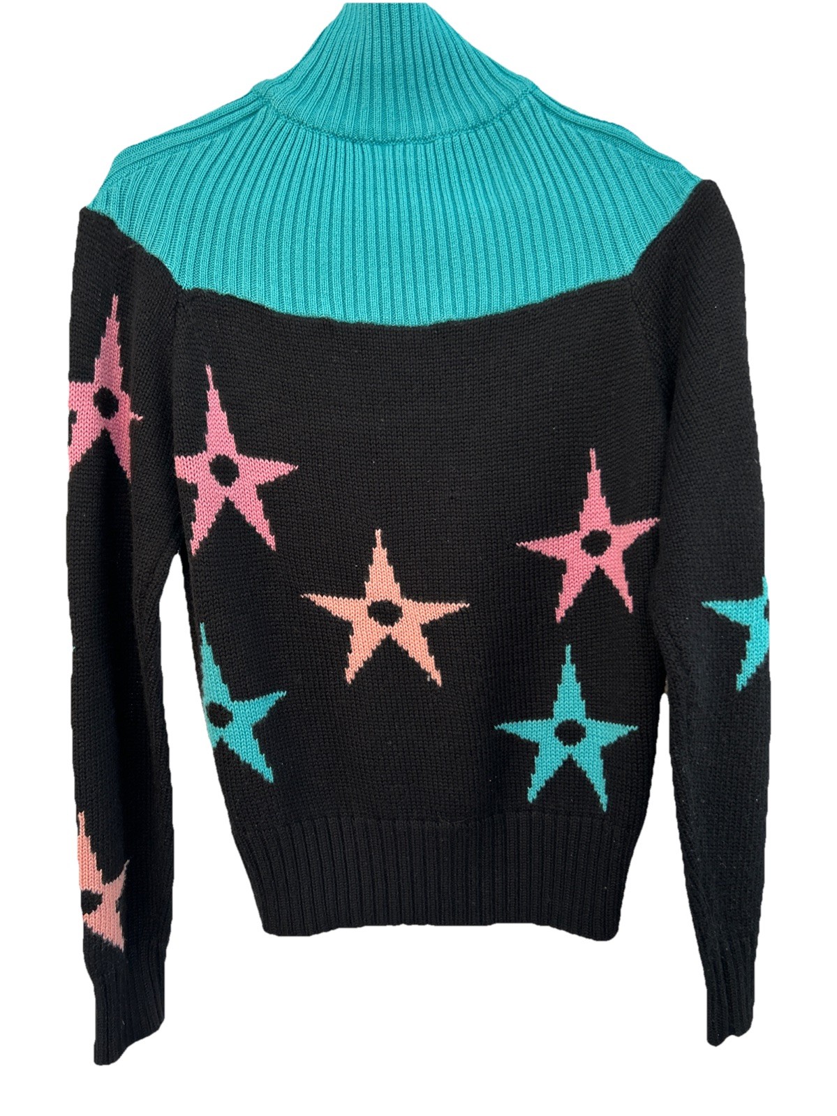 Vtg 80’s Hermans Wool Blend Pink & Blue Stars Skate Streetwear Medium Women