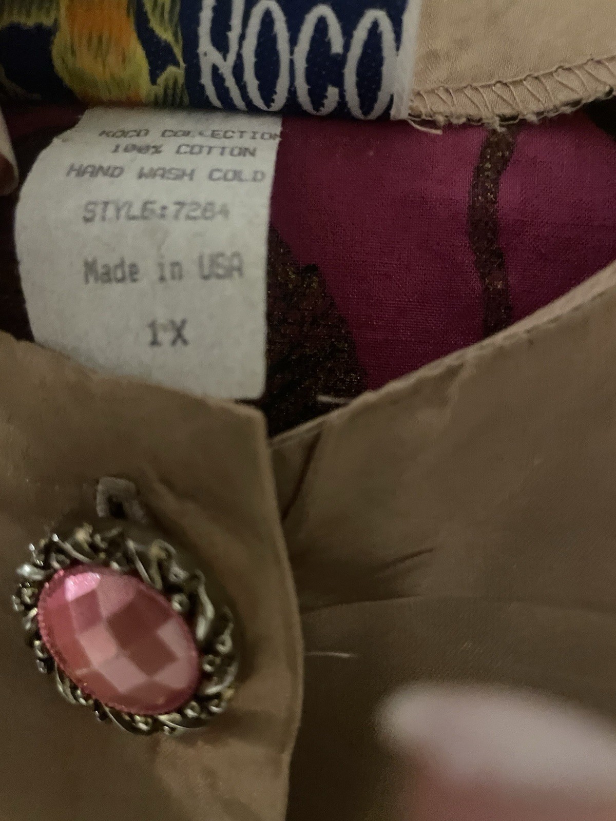 Roco Collection Vintage Peplum Blouse/Blazer – Pink Gold Metallic – 1X