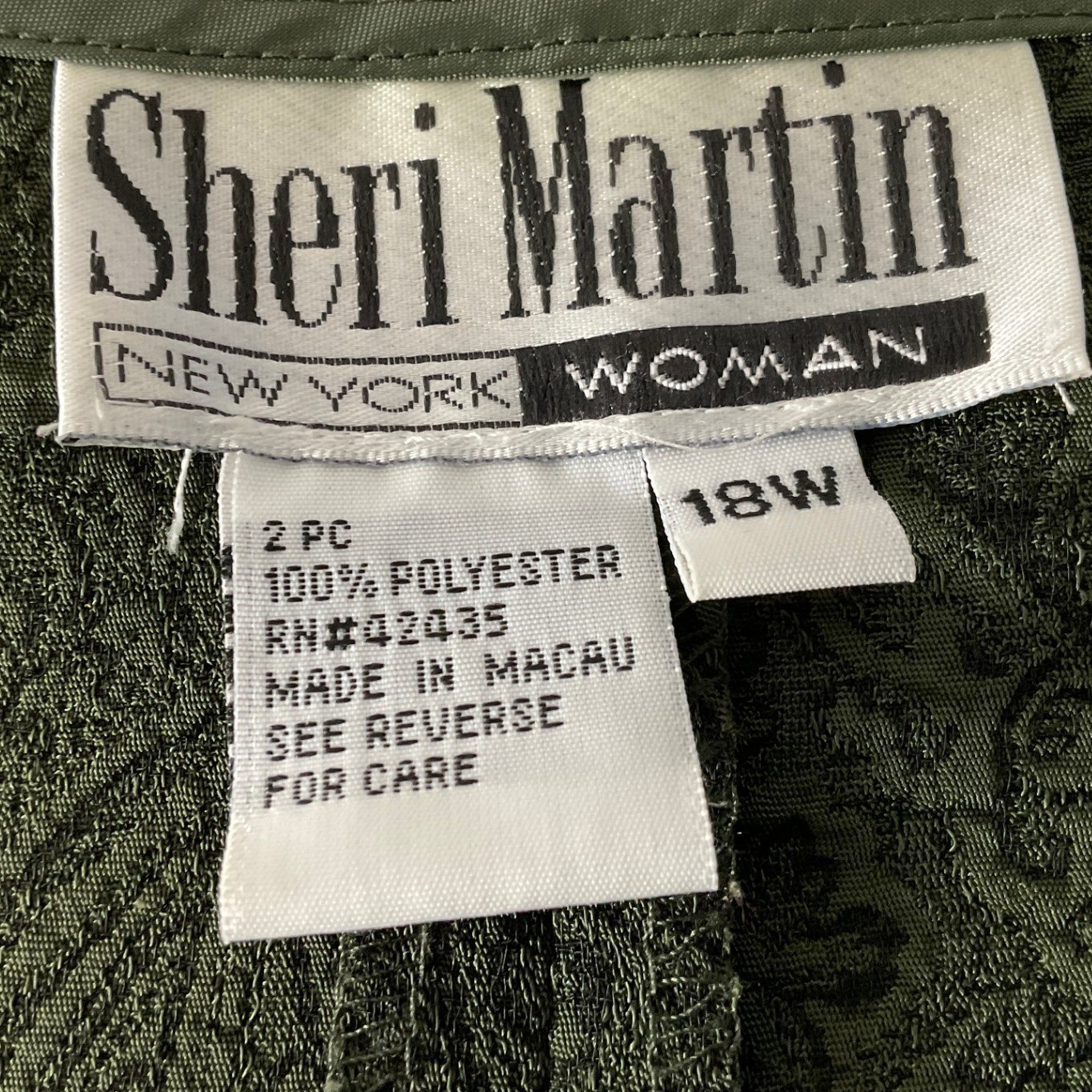 Vintage 90s Sheri Martin Woman Green Paisley Jacquard Dress & Jacket Set 18W