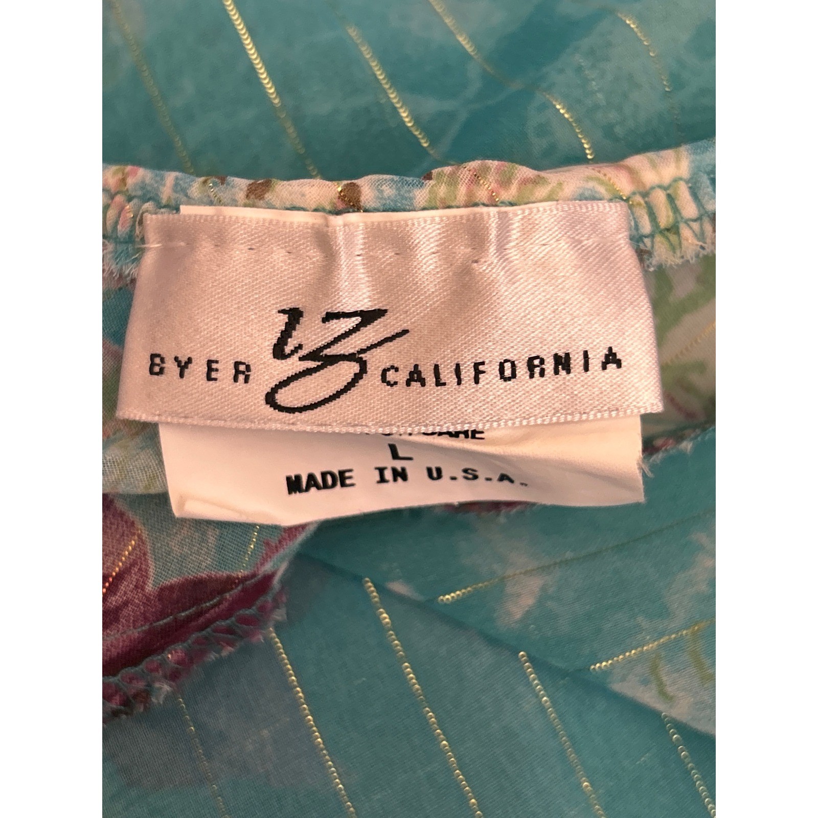 Vintage Byer California Halter Top Y2K Boho Fairycore Paisley Teal Gold Shimmer