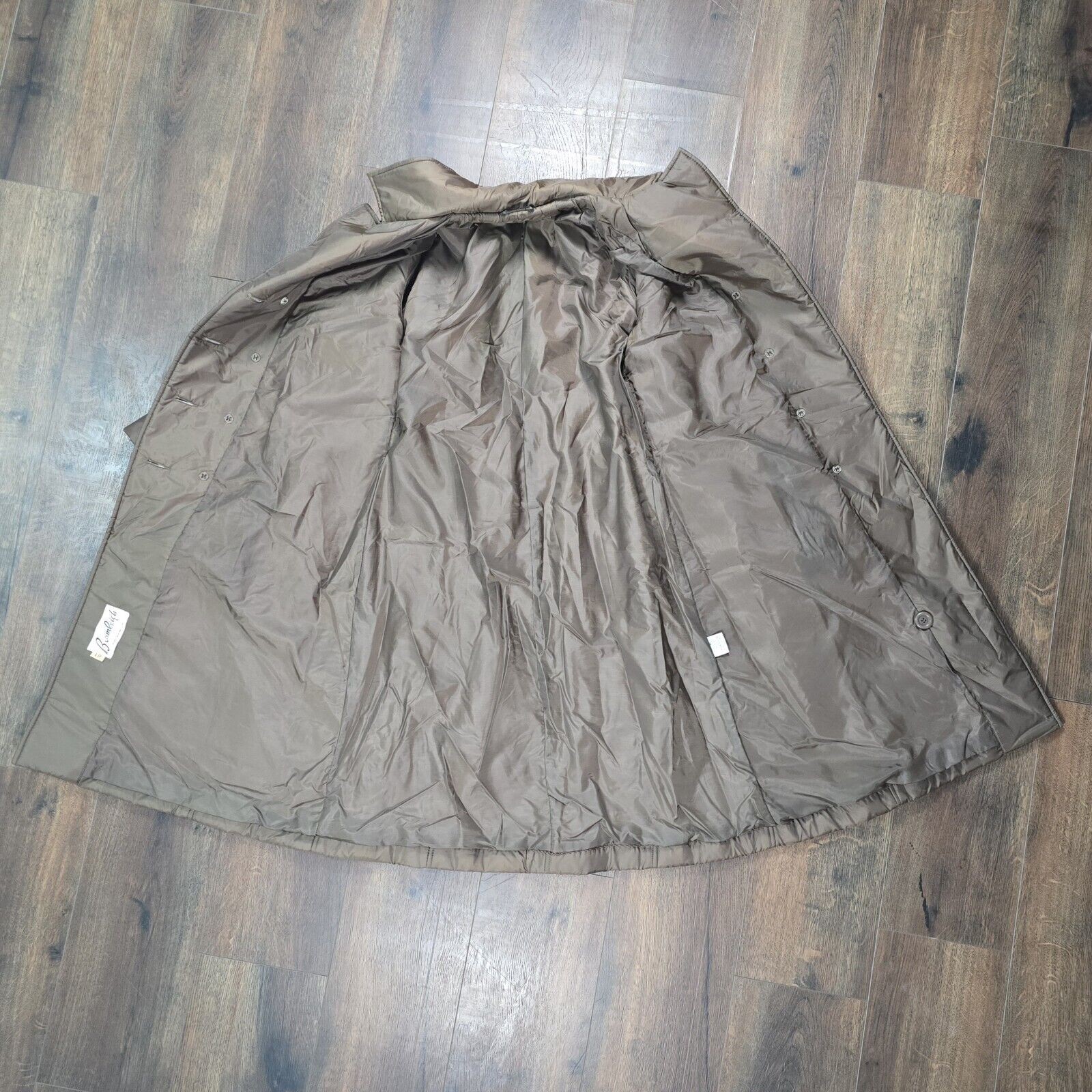 Vintage Bromleigh 14 Brown/bronze Trench Long Coat Jacket Belted Lightweight