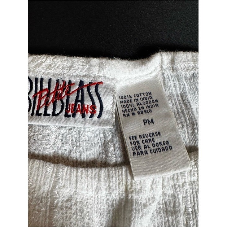 Bill Blass Jeans White Boho Peasant Crop Top PM Cottagecore Y2K