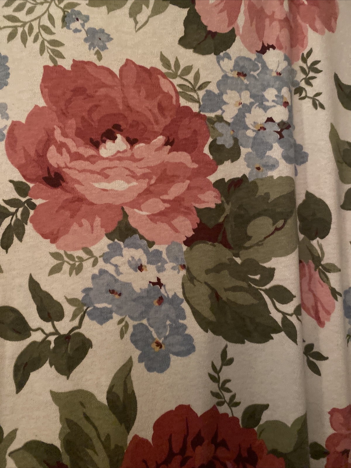 1980s Garden Modest Long Party Dress Carol Anderson California Rose Cotton Sz 4
