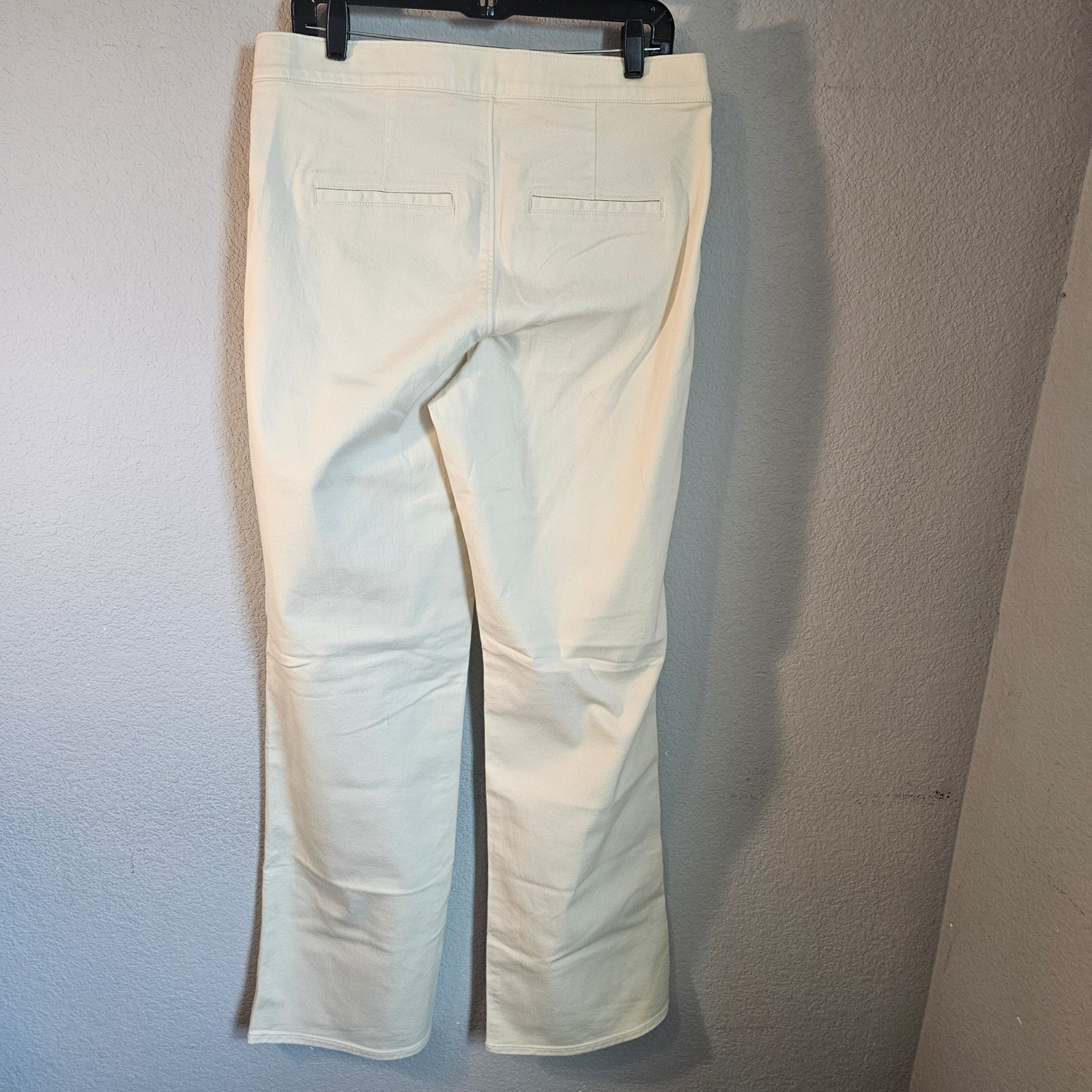 Express wide leg 12 long cream jean sailor old money classic preppy gold button