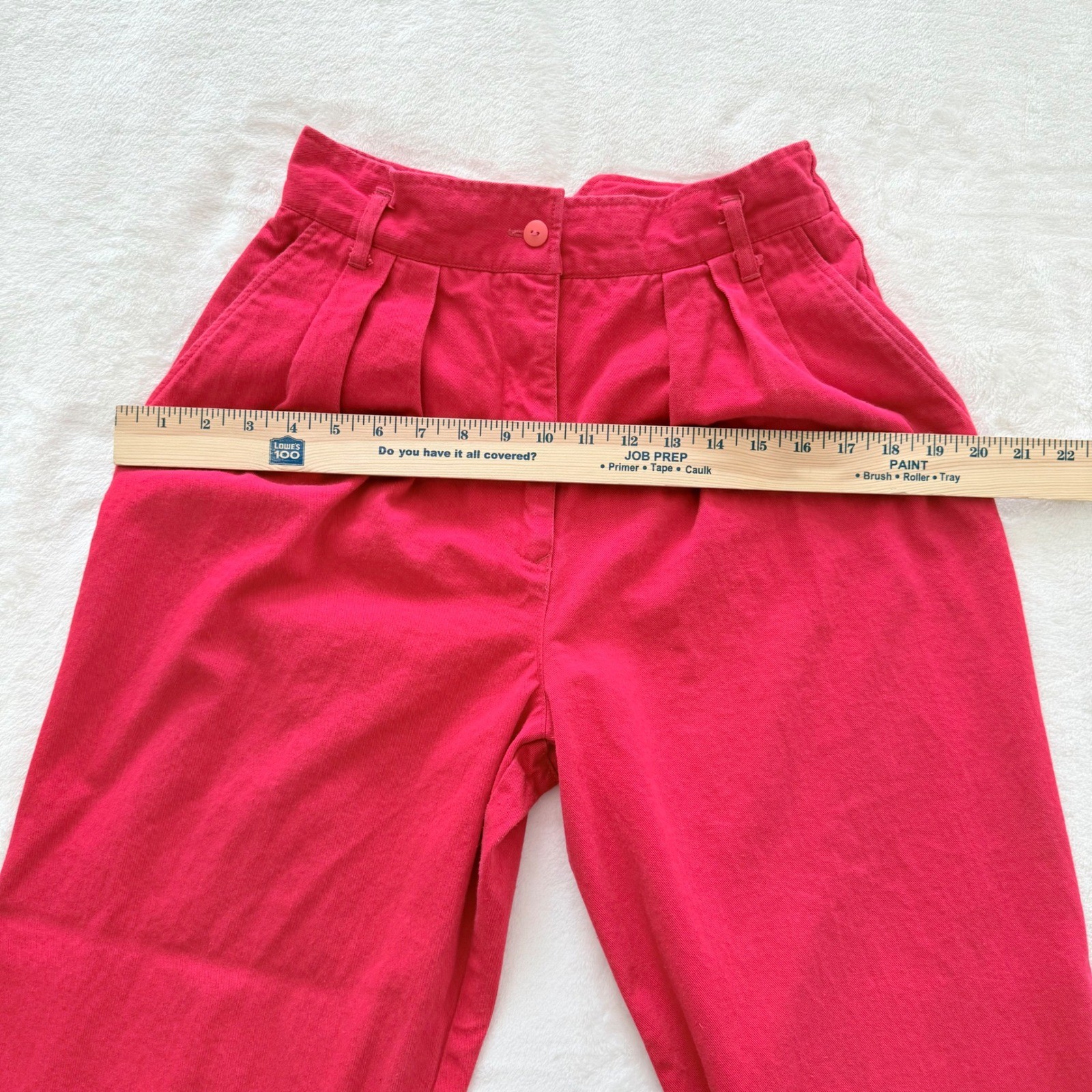 Vintage Rafaella Pink High Waist Pleated Pants Womens 10 100% Cotton Made Greece