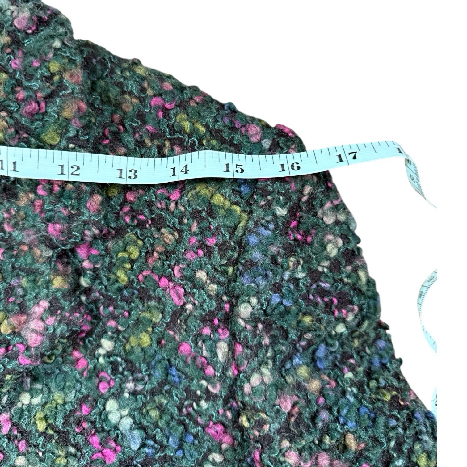 Vtg Ermilio Blazer tweed green pink 38″ bust classic funky EUC
