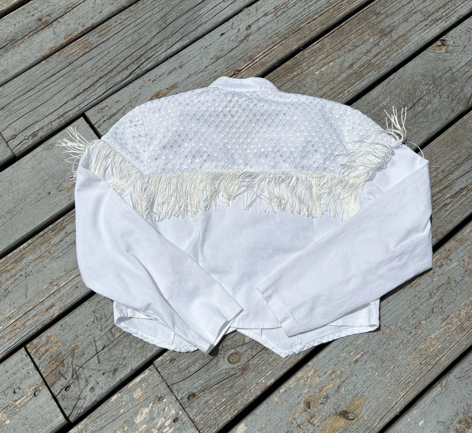 Vintage Western Valentines Button Up Shirt Women’s Cowboy Banjo Cute White Frill
