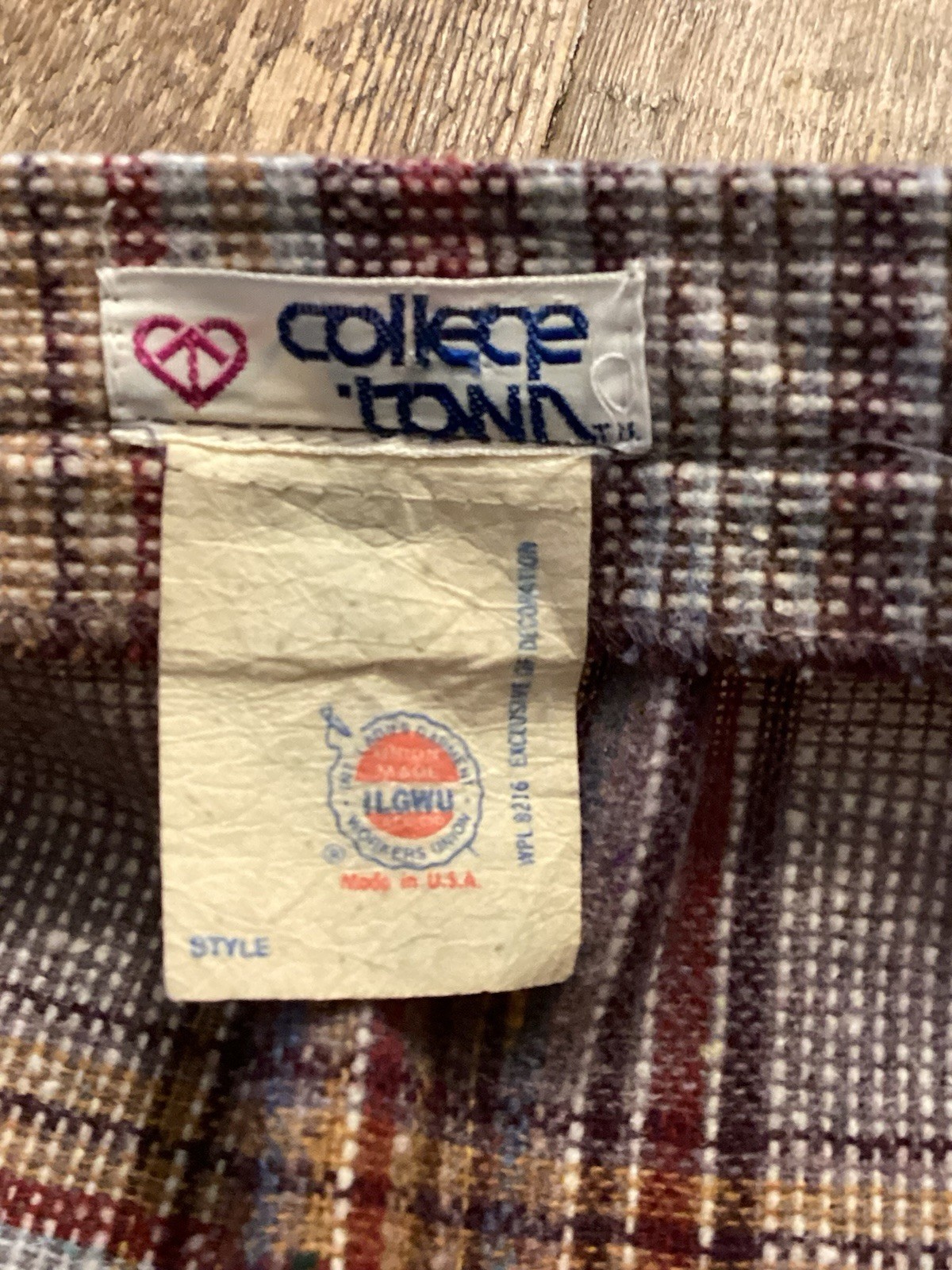 Vintage College Town Union Made Wool Blend Skirt Brown Plaid Size XS USA