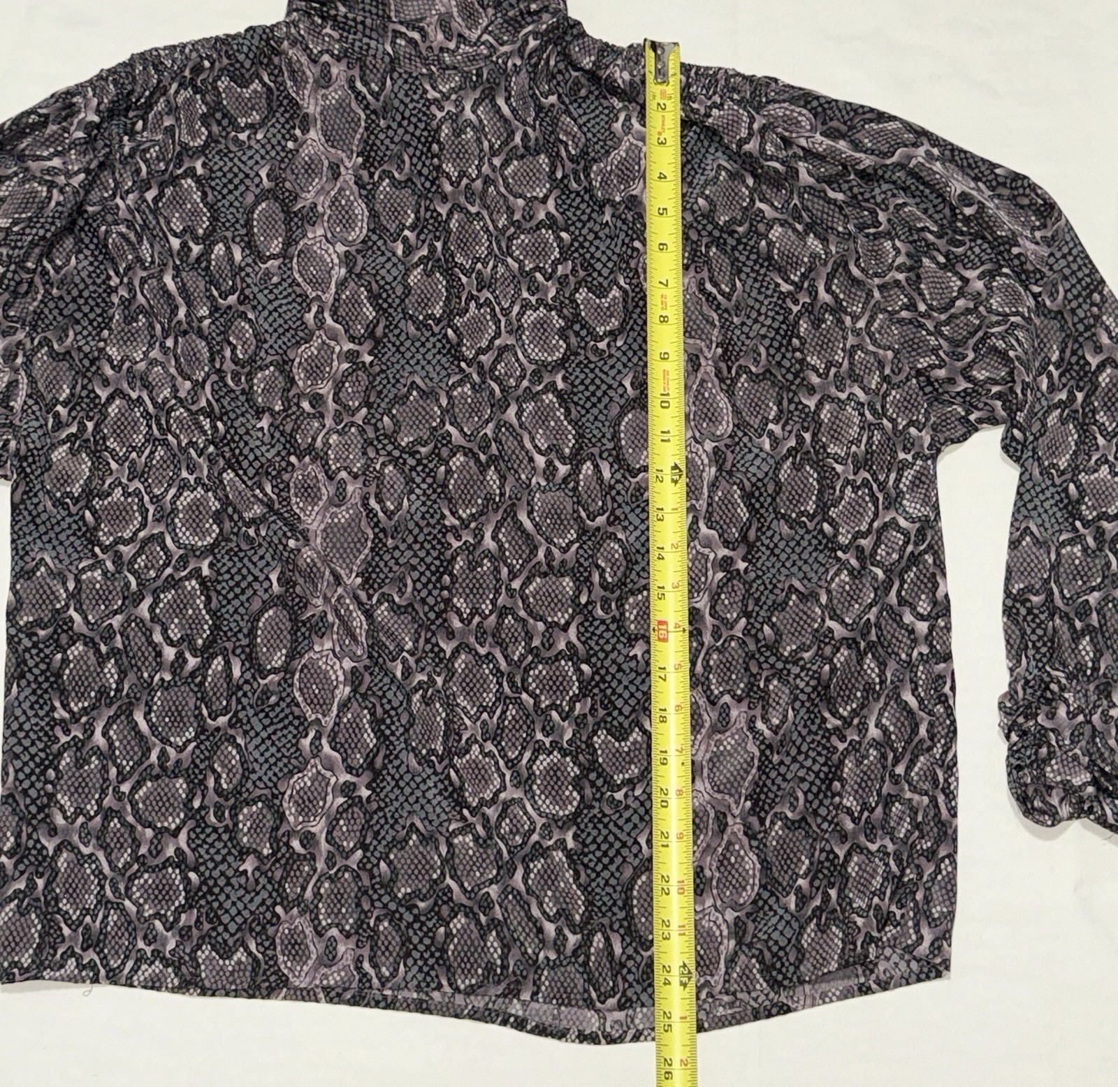 VTG Regina Porter Snake Print Blouse Women’s Sz 14 80s Secretary Career Shirt HK