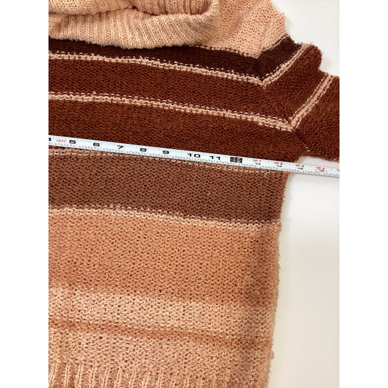 Vintage 70’s 80’s Women’s Girls Sweater Currants Cowl Neck Small Brown Stripes
