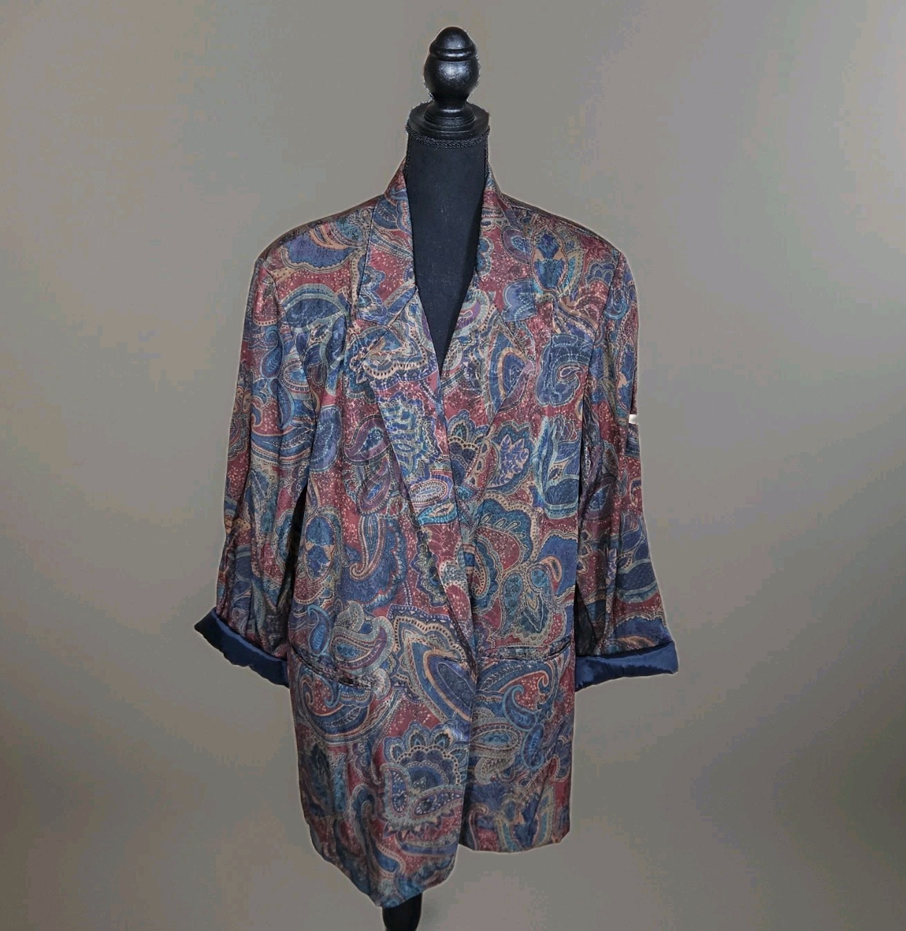 Vtg 80s 90s Michael Taylor Paisley Blazer Sz 2X Dark Academia Whimsigoth Slouchy