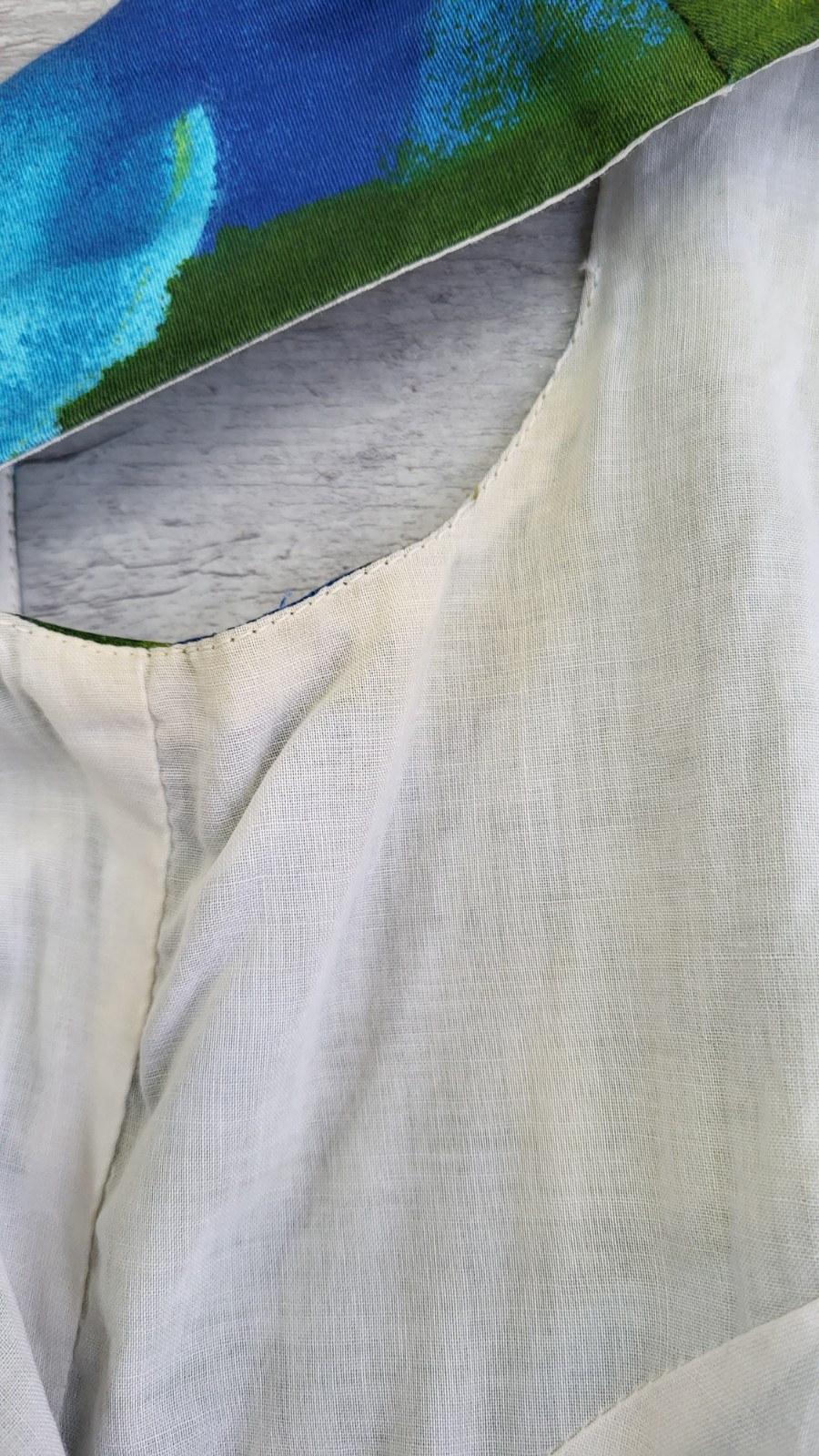 Vintage 1960s SUN FASHIONS HAWAII Blue Green Floral Ruffle Dress – Size XS – EUC