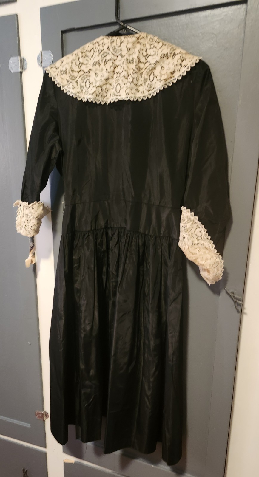 1940’s Jordan Marsh Company Black Dress with White Lace
