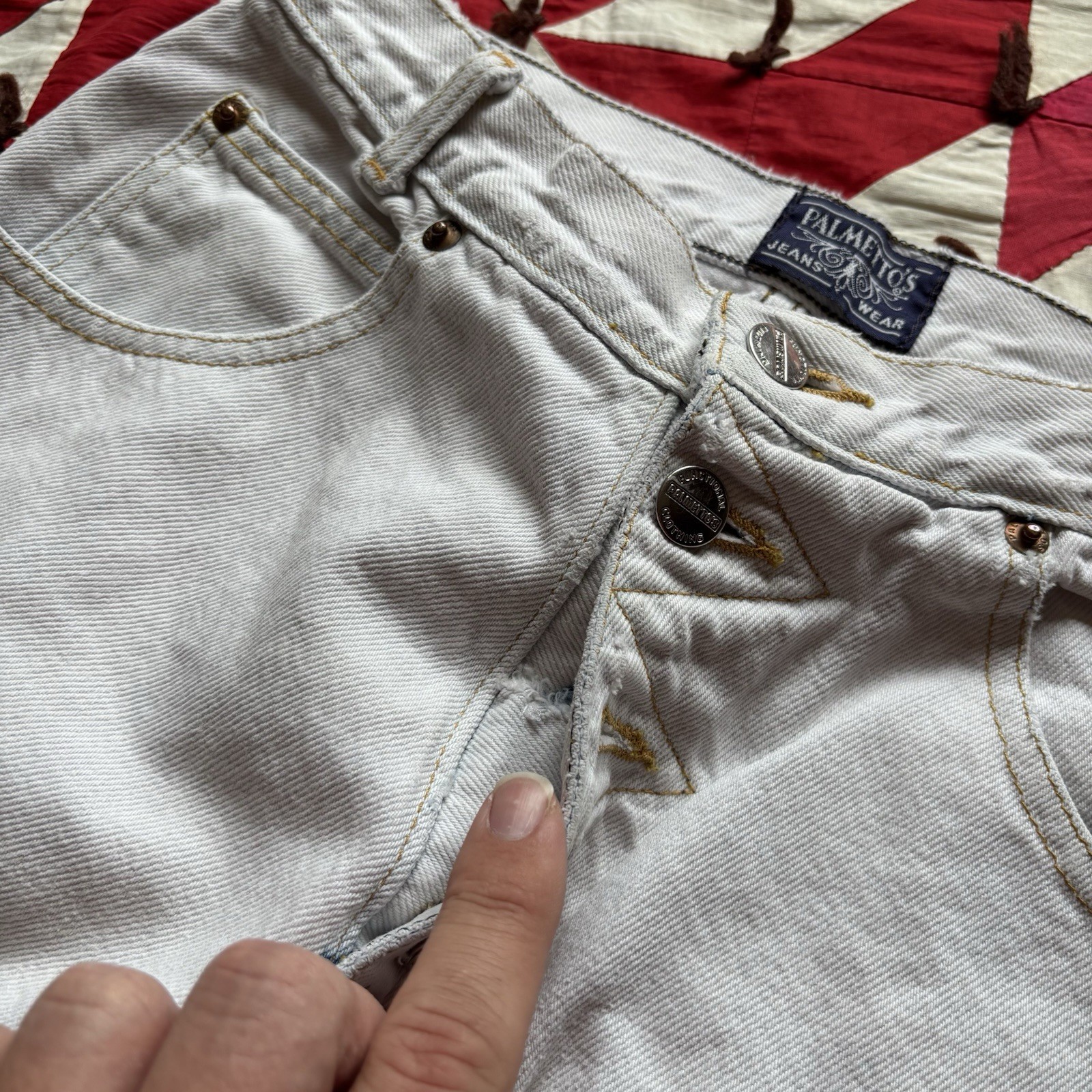Vintage 1980s Taper Leg Bleached White Denim As Is Women’s