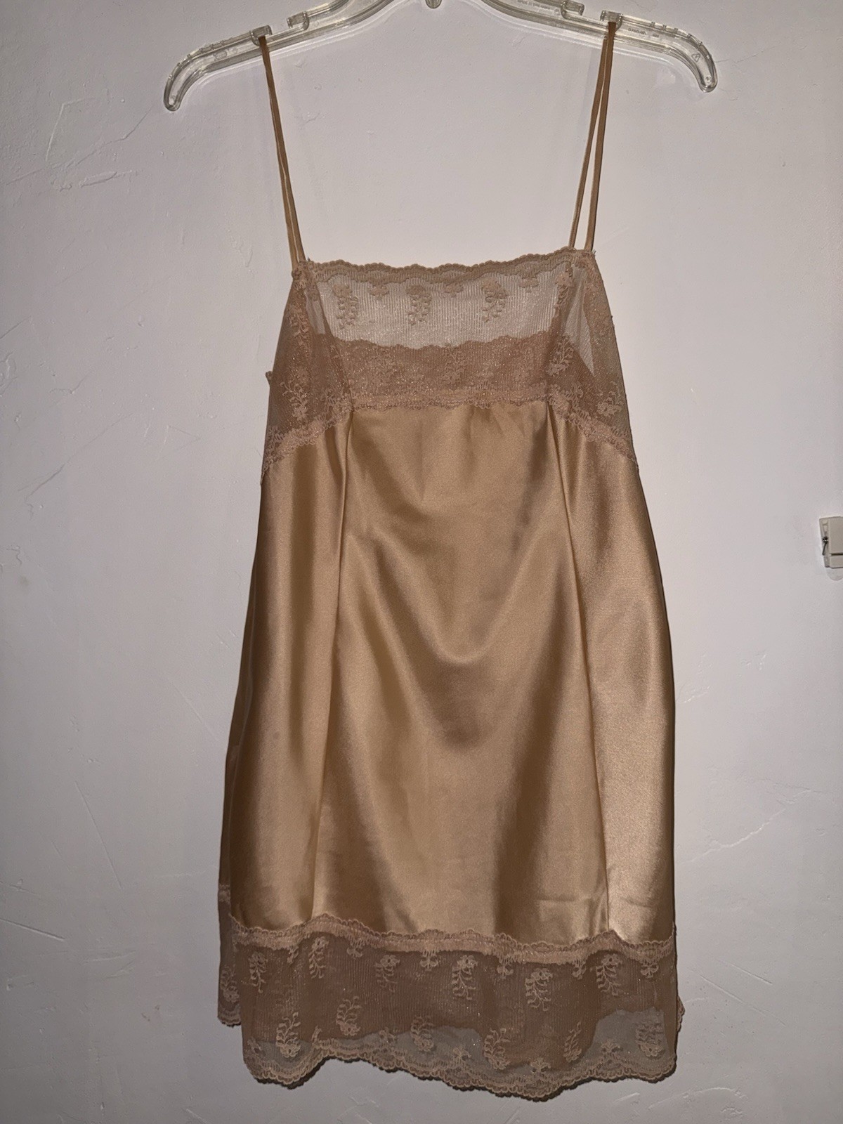 Yves Saint Laurent Lingerie Beige Lace Trim Full Slip, Style Slip, MPN 77484