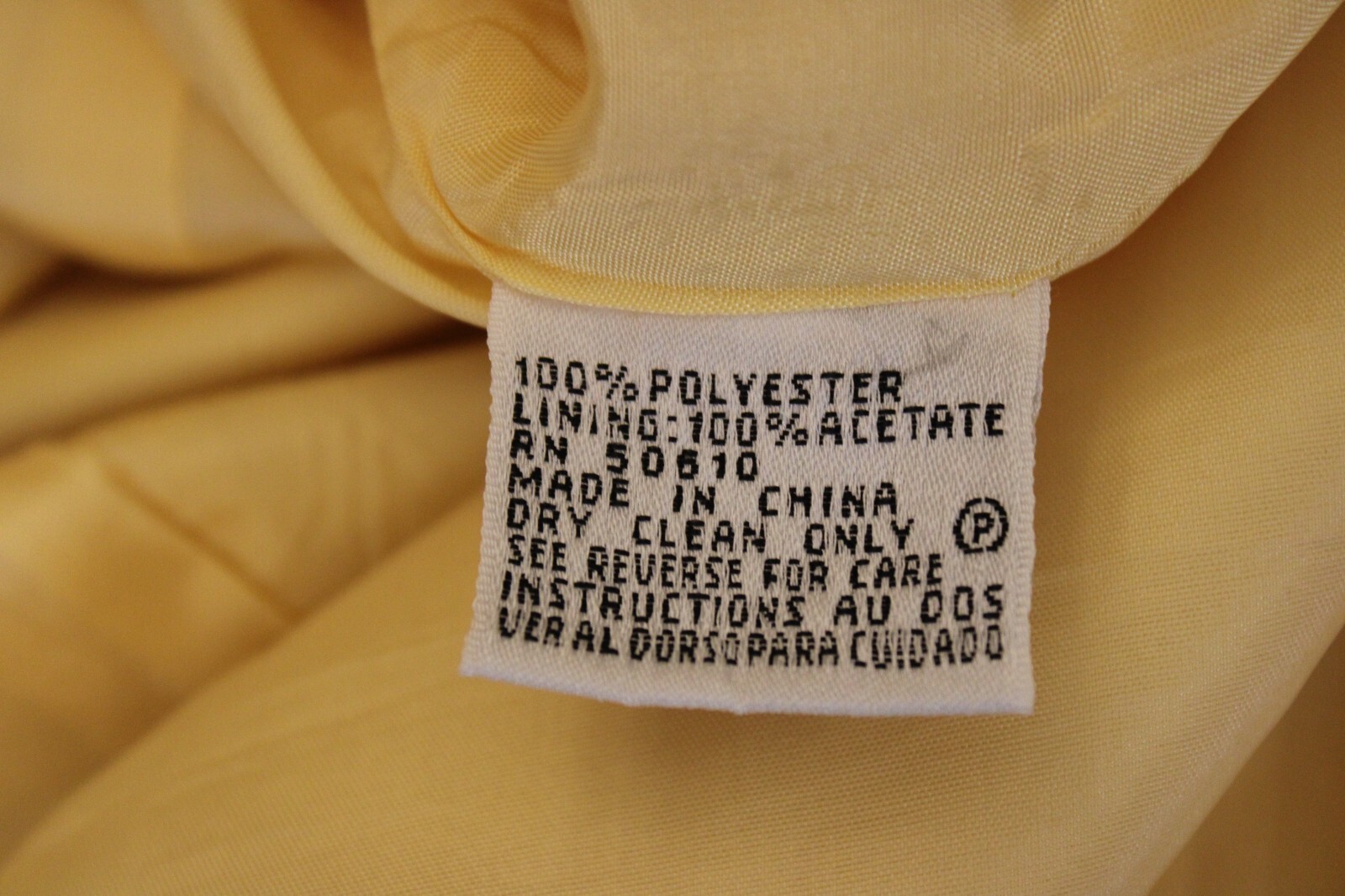 Kasper ASL Size 16 Vintage 1990s Yellow Shirt Dress 100% Polyester