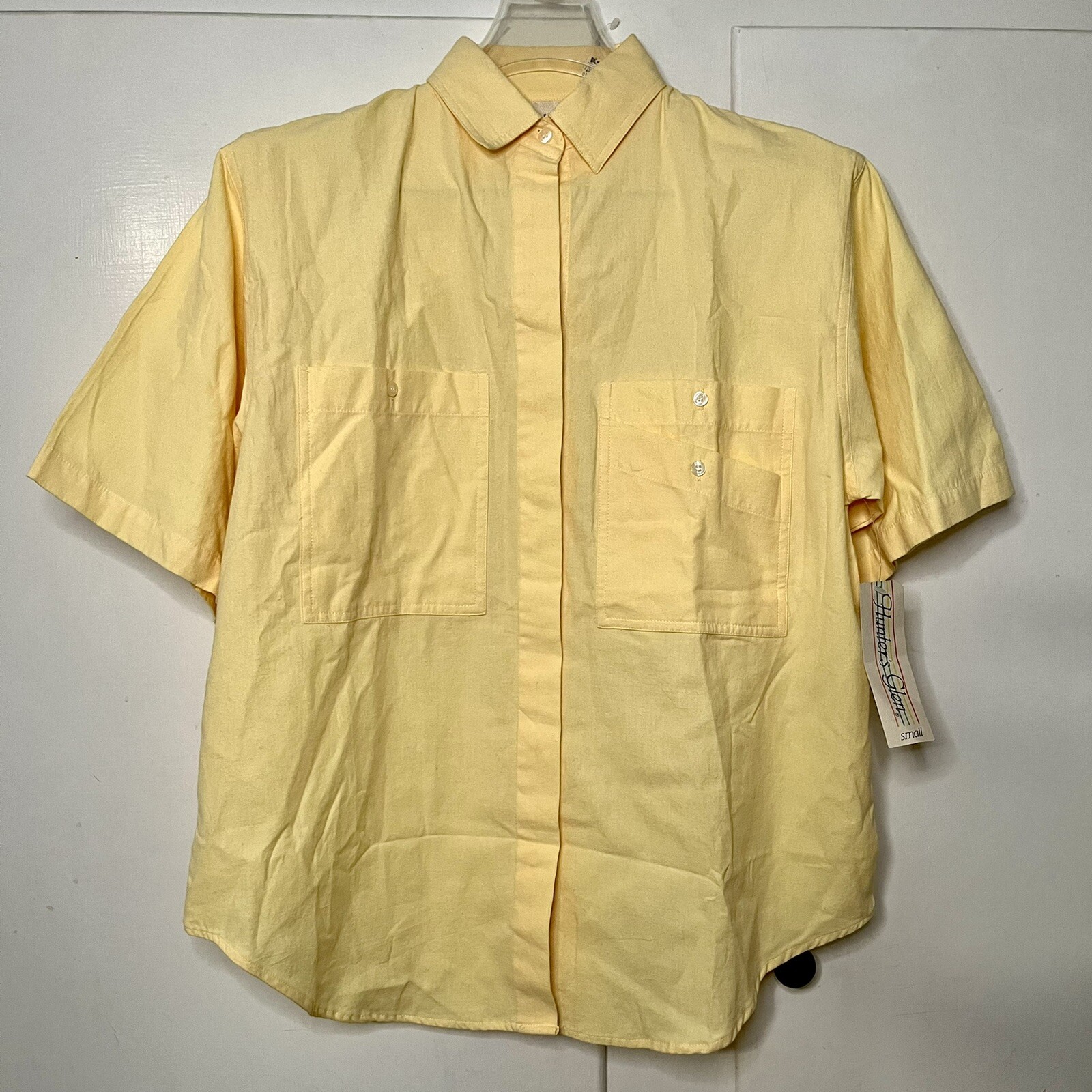 Vintage 80s Hunter’s Glen Yellow Cotton Casual Retro Button Down Shirt